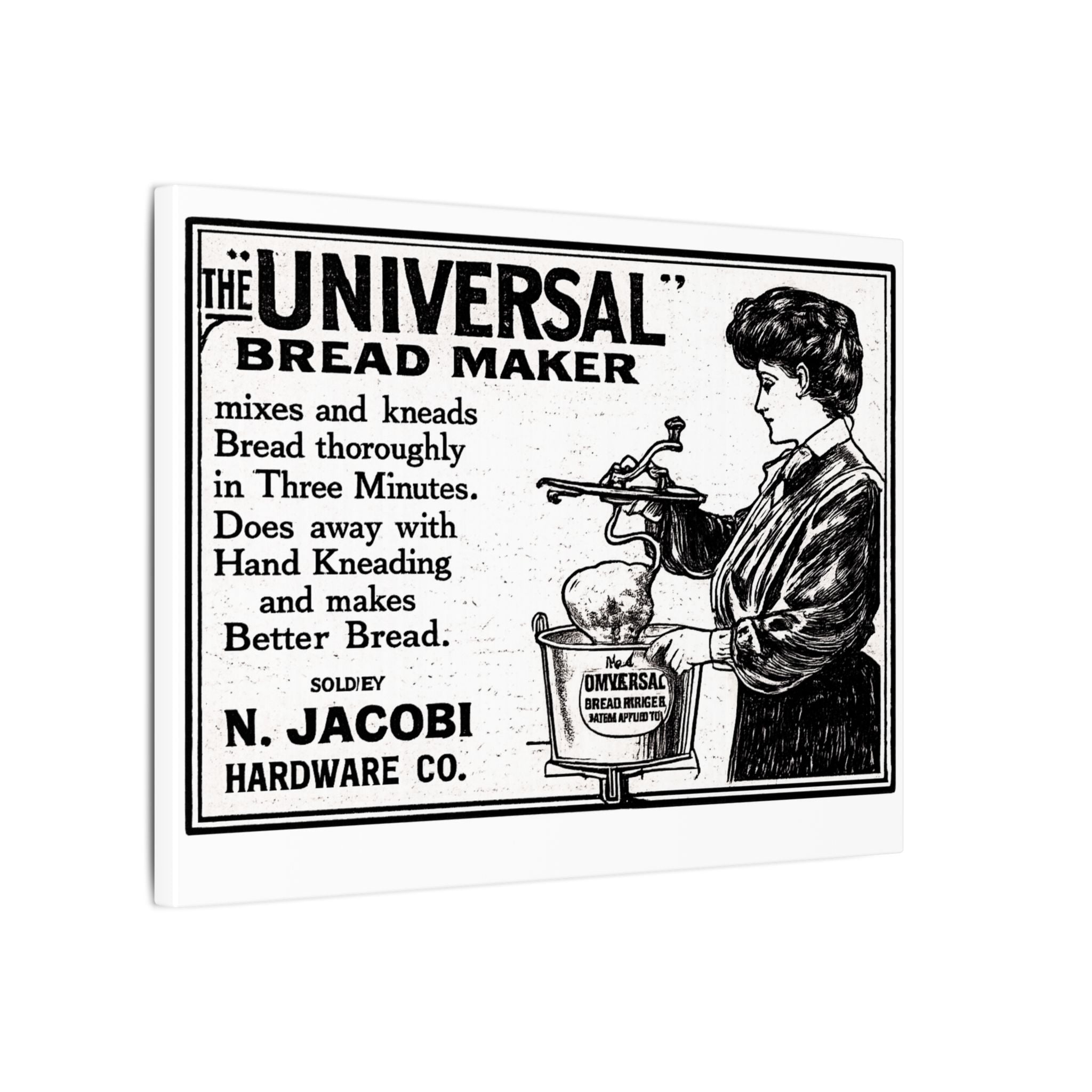 The Universal Bread Maker - Vintage NC Newspaper Ad Canvas Print