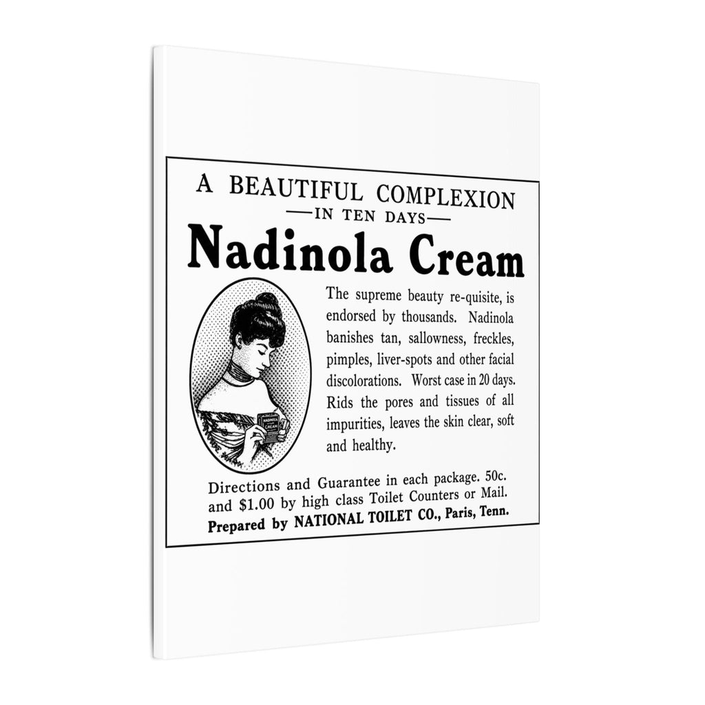Nadinola Cream — Vintage NC Newspaper Ad Canvas Print