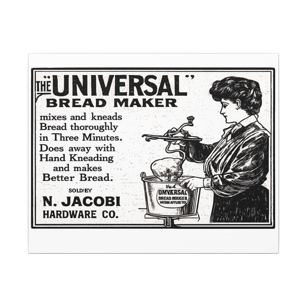 The Universal Bread Maker - Vintage NC Newspaper Ad Canvas Print