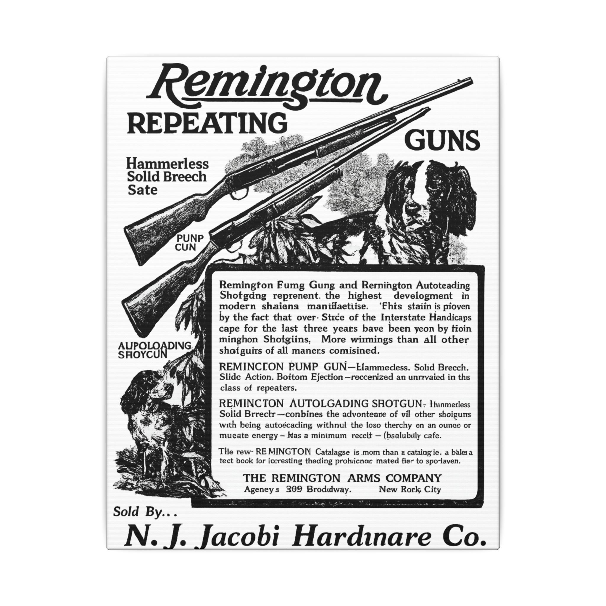 Remington Firearms — Vintage NC Newspaper Ad Canvas Print