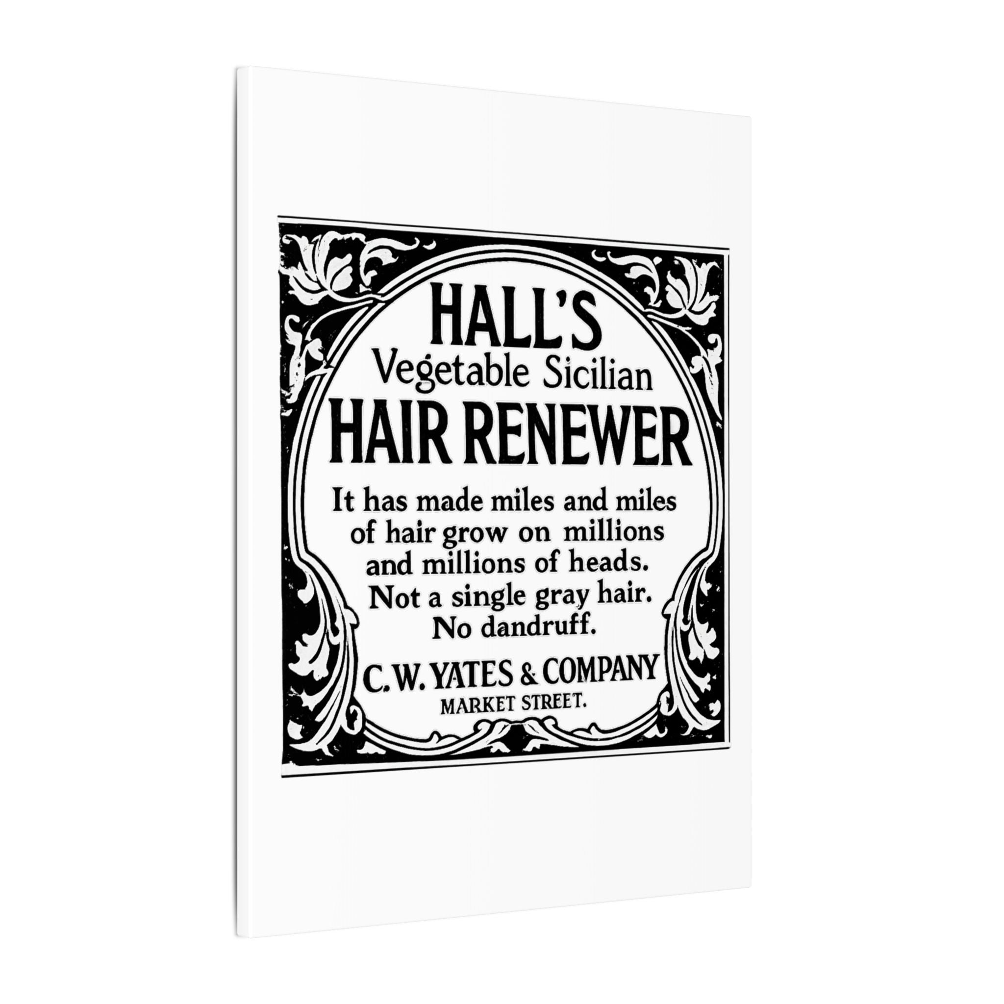 Hall's Hair Renewer — Vintage NC Newspaper Ad Canvas Print