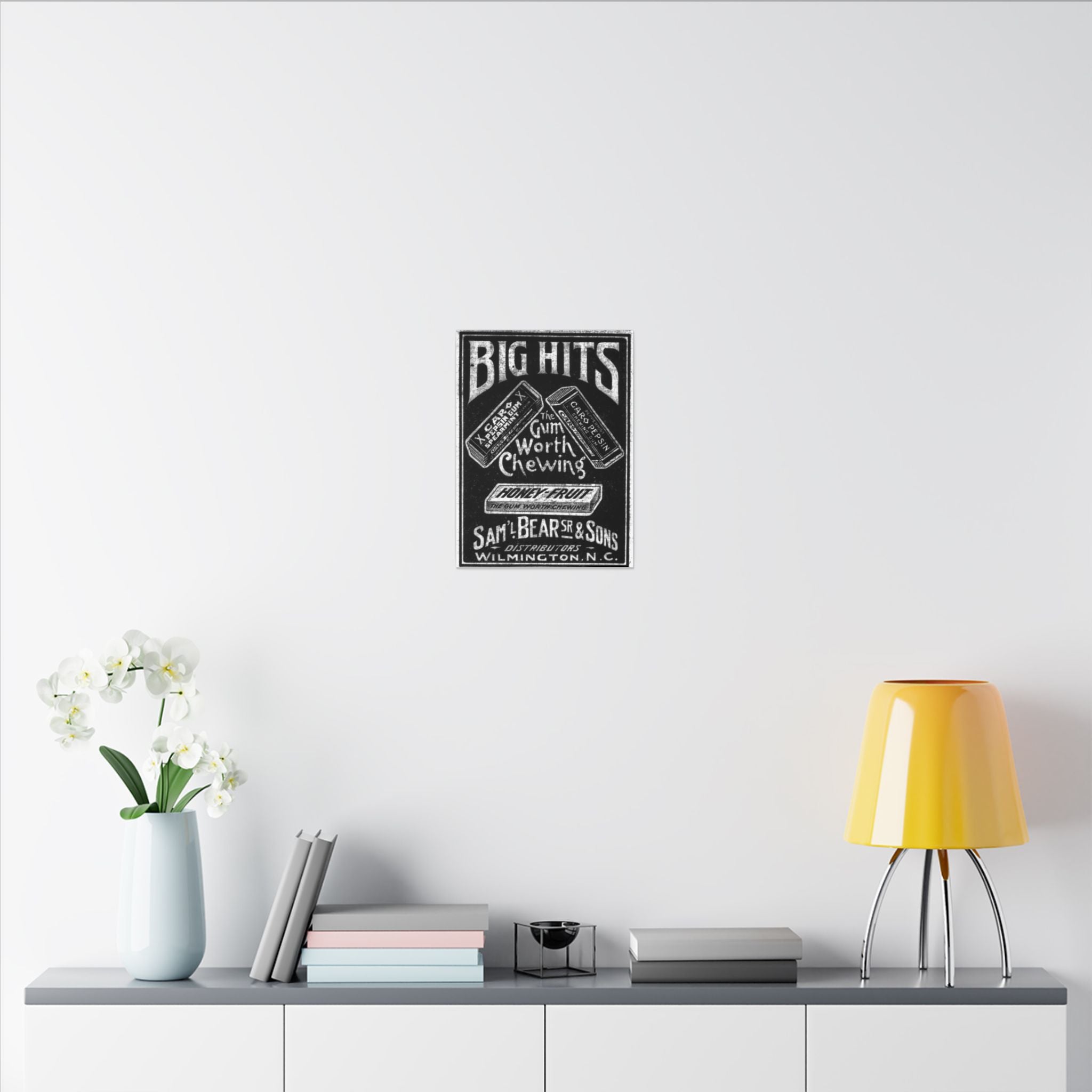 Saml Bear & Sons Big Hits Gum — Vintage NC Newspaper Ad Canvas Print