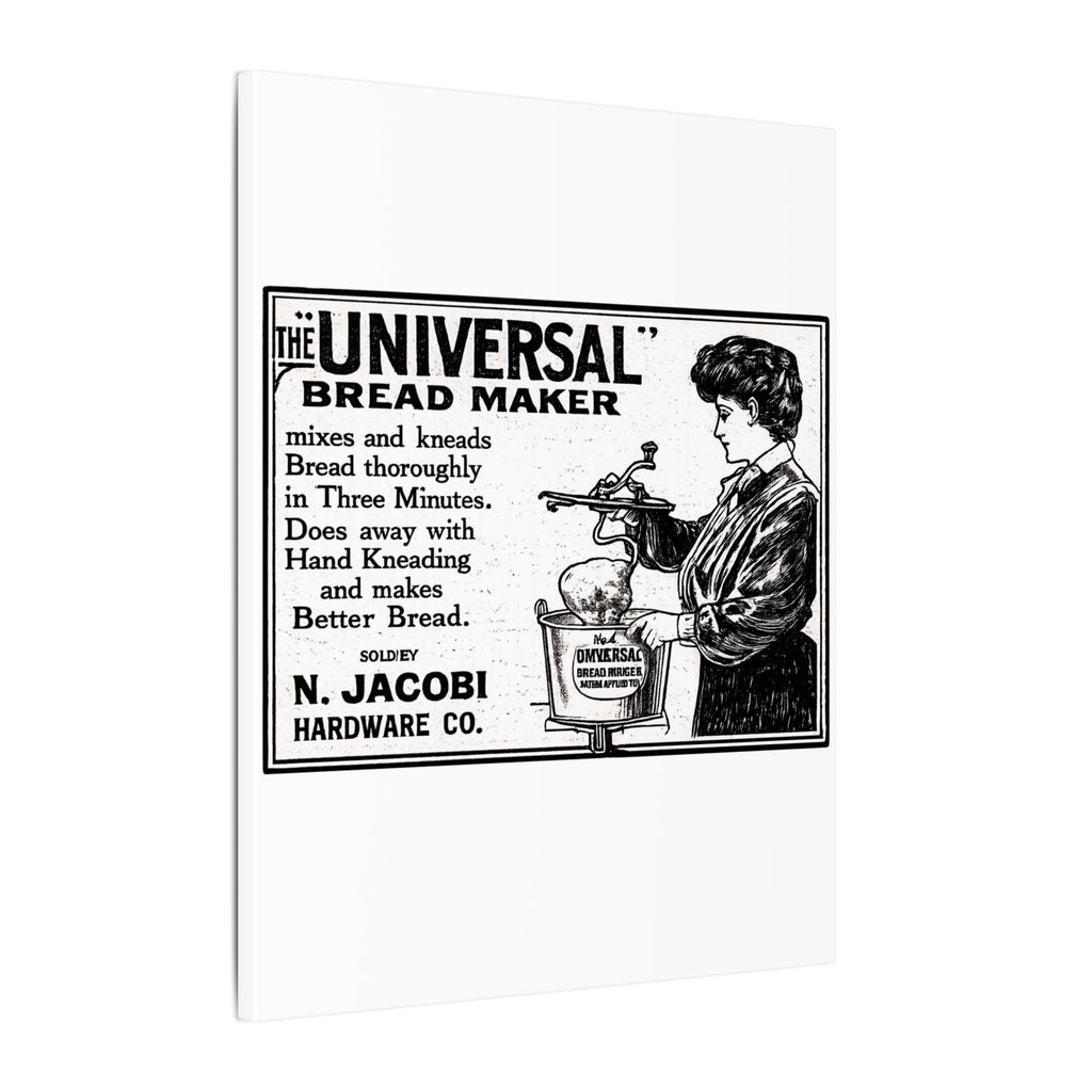 The Universal Bread Maker - Vintage NC Newspaper Ad Canvas Print