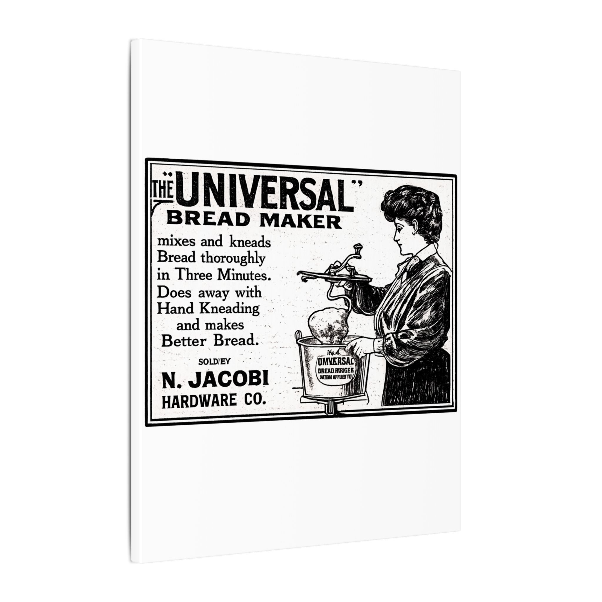 The Universal Bread Maker - Vintage NC Newspaper Ad Canvas Print