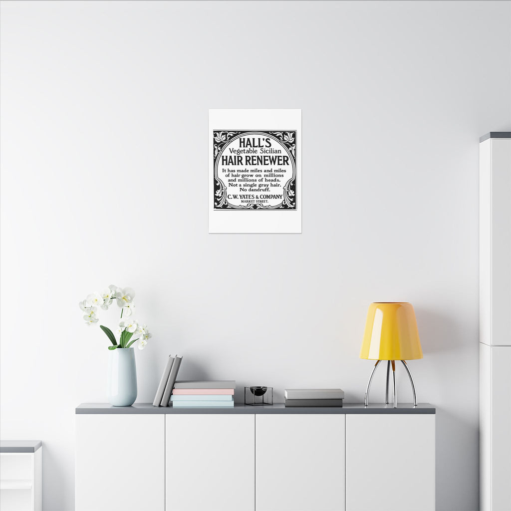 Hall's Hair Renewer — Vintage NC Newspaper Ad Canvas Print