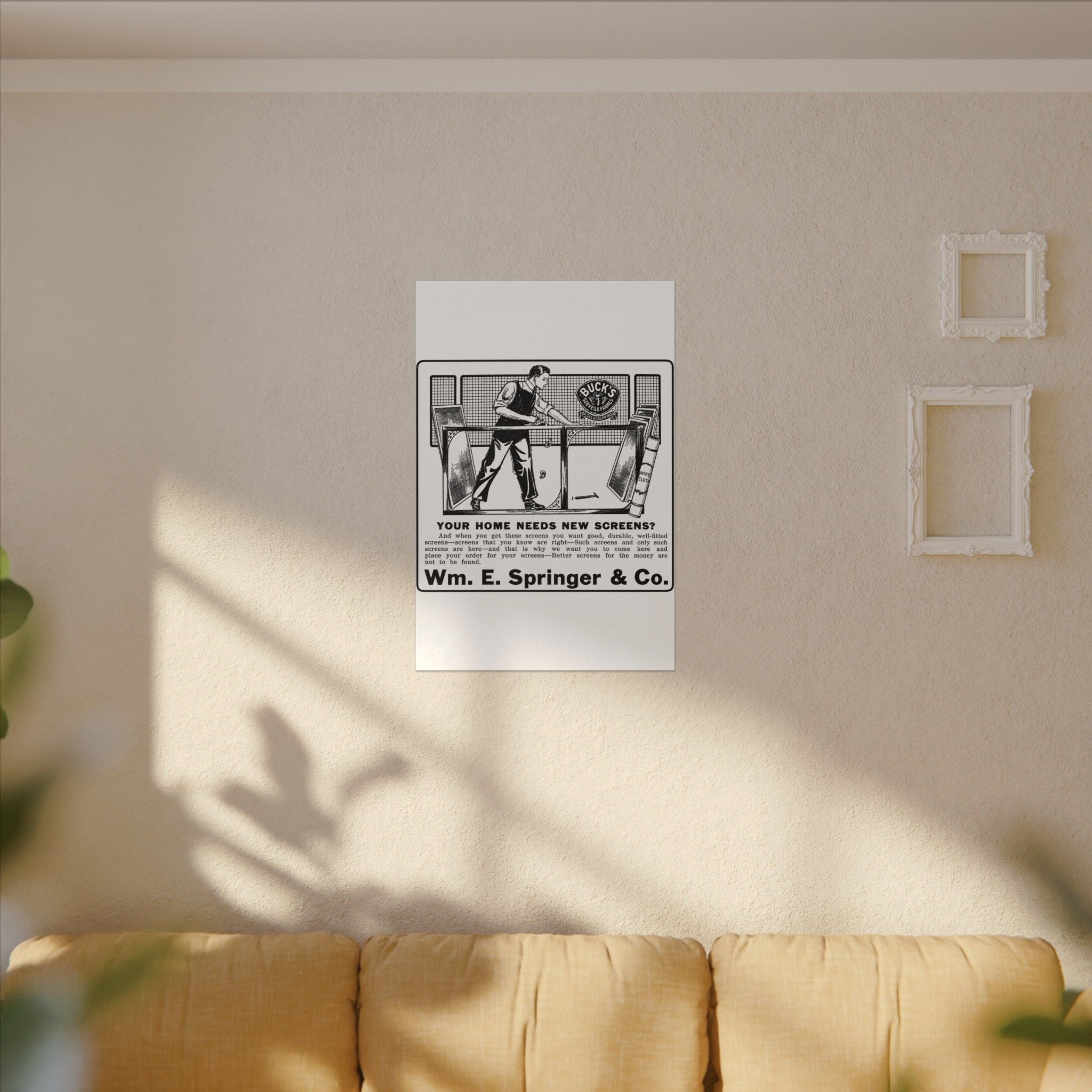 Wm. E. Springer & Co. — Vintage NC Newspaper Ad Canvas Print