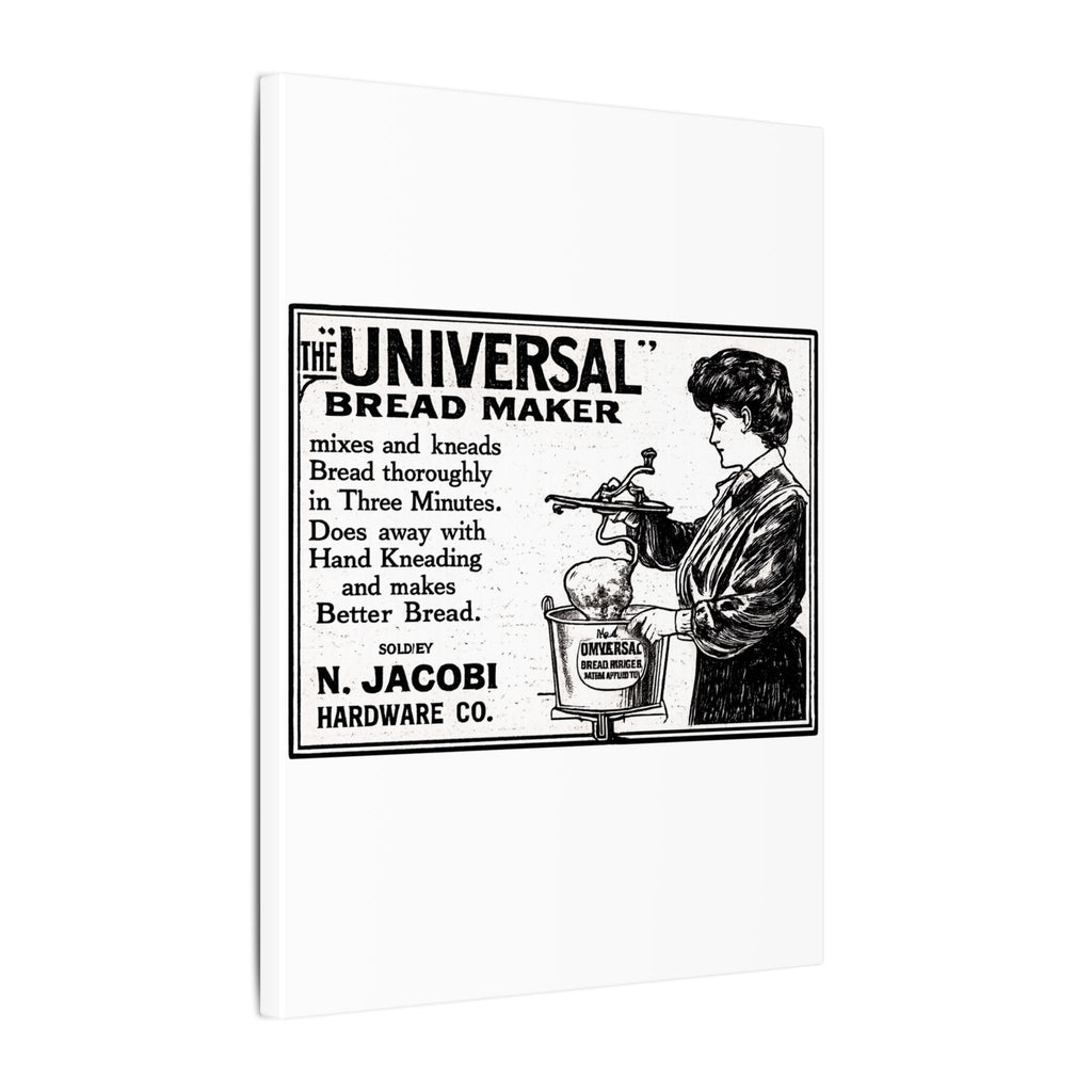 The Universal Bread Maker - Vintage NC Newspaper Ad Canvas Print