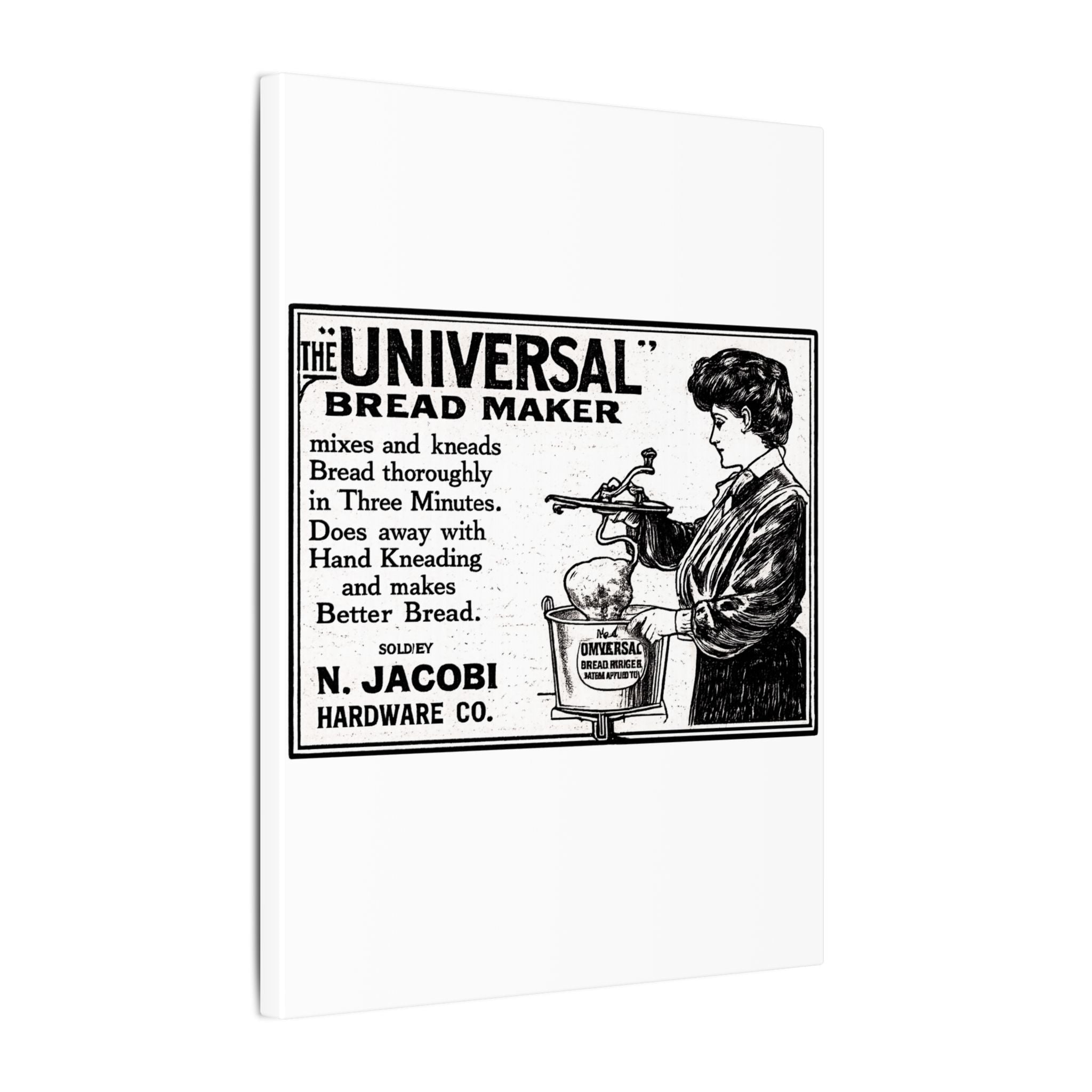 The Universal Bread Maker - Vintage NC Newspaper Ad Canvas Print