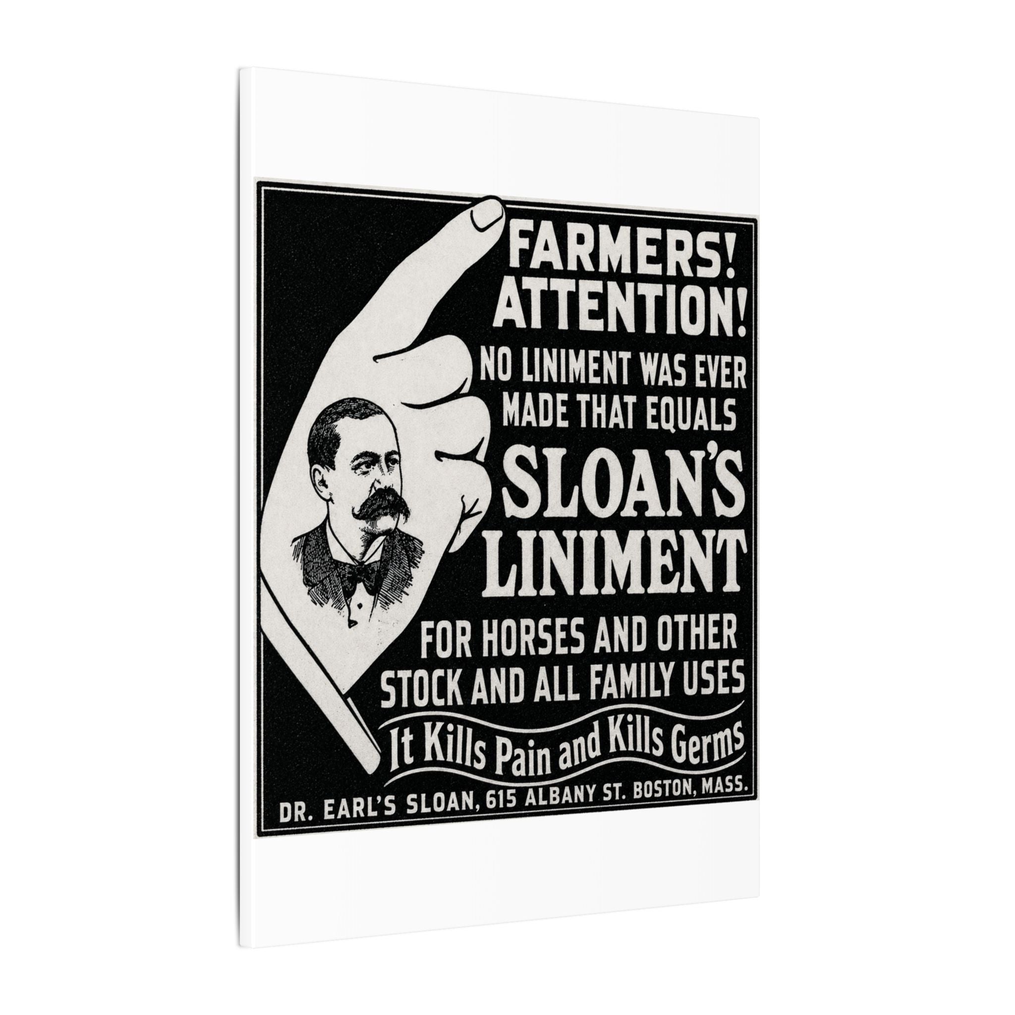Dr. Sloan's Liniment — Vintage NC Newspaper Ad Canvas Print