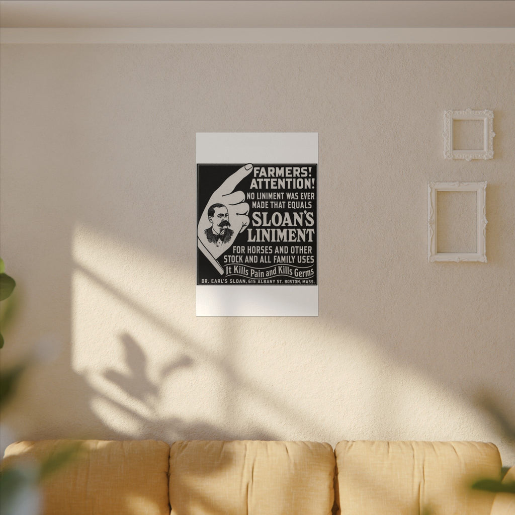 Dr. Sloan's Liniment — Vintage NC Newspaper Ad Canvas Print