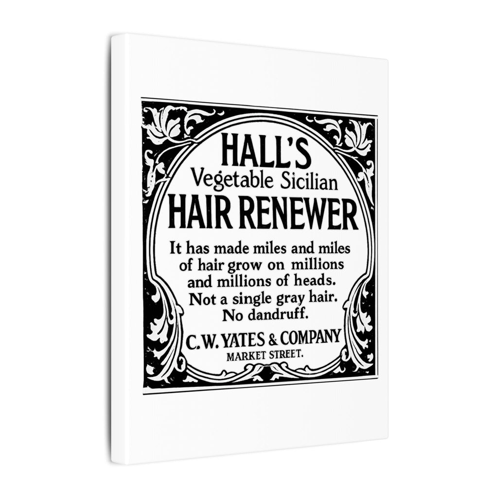 Hall's Hair Renewer — Vintage NC Newspaper Ad Canvas Print
