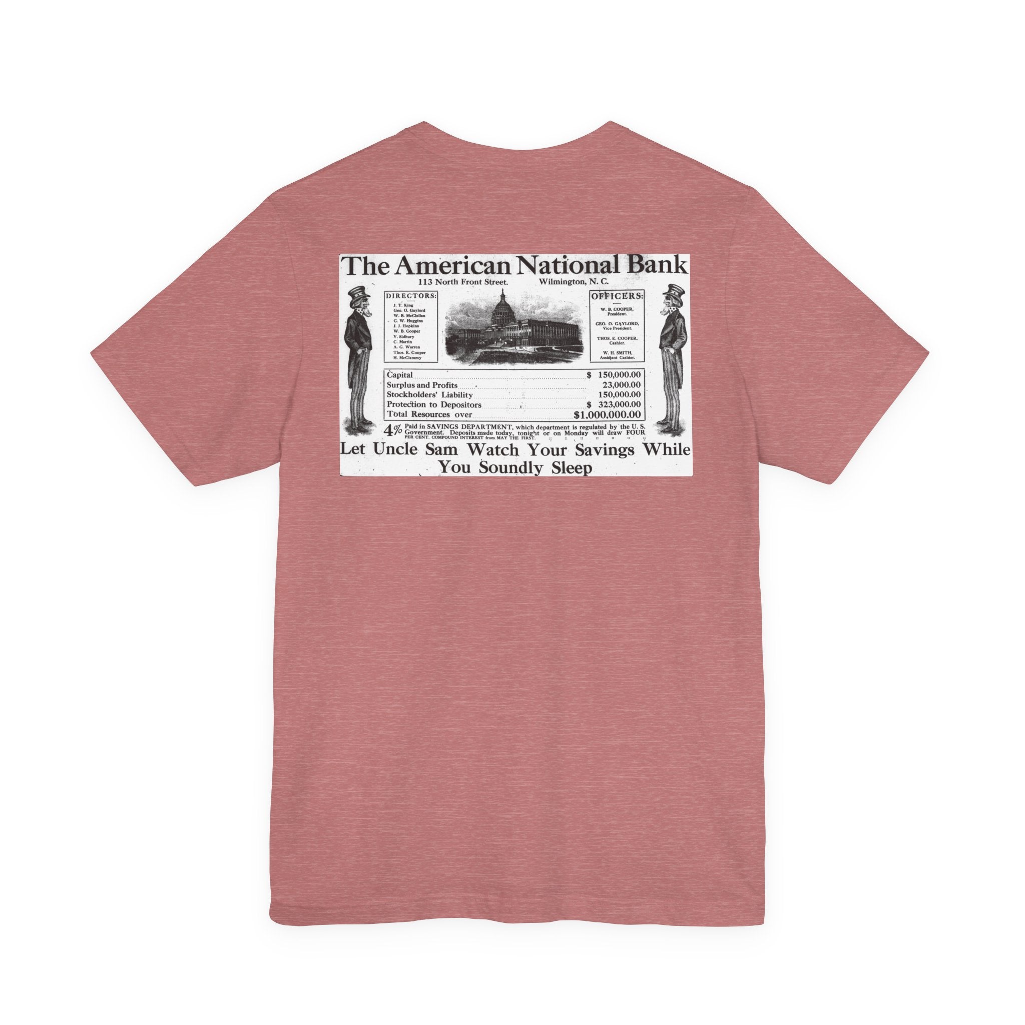 American National Bank — Vintage NC Newspaper Ad T-Shirt