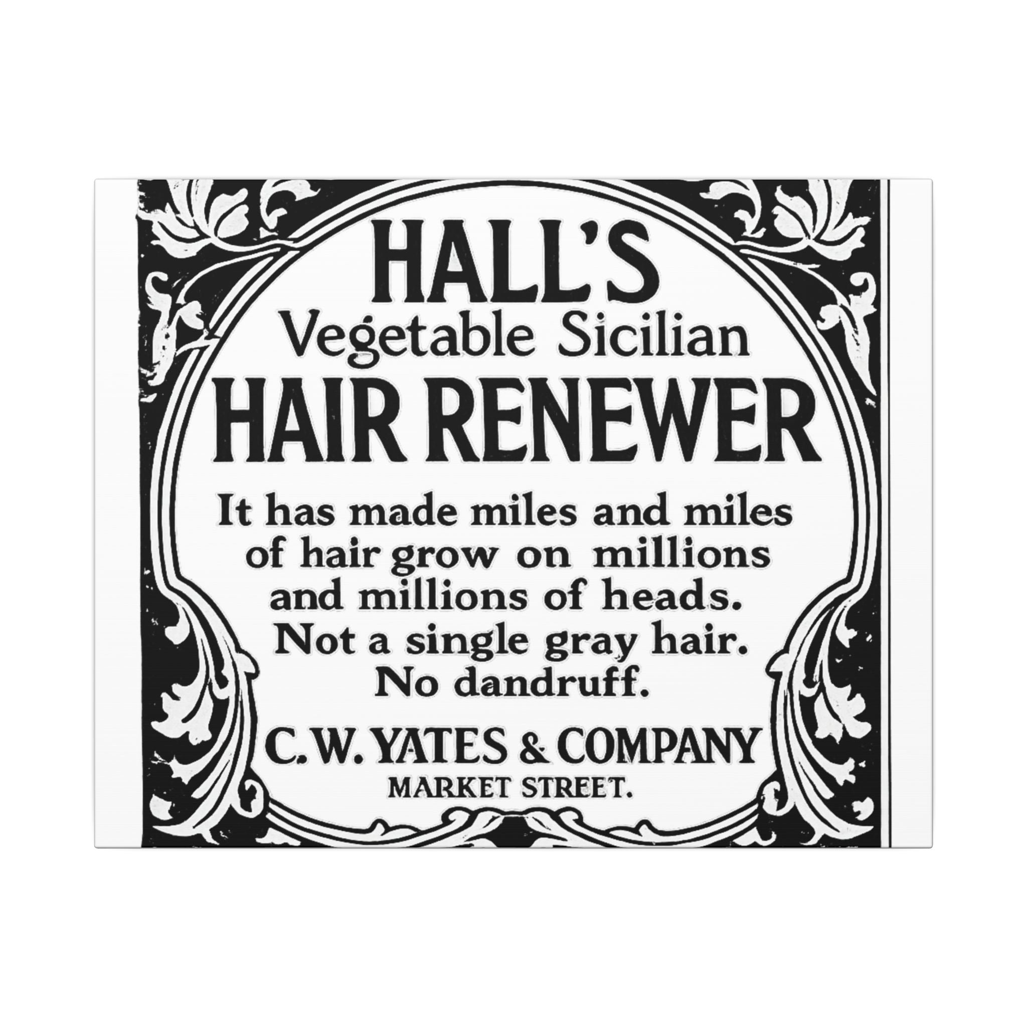 Hall's Hair Renewer — Vintage NC Newspaper Ad Canvas Print