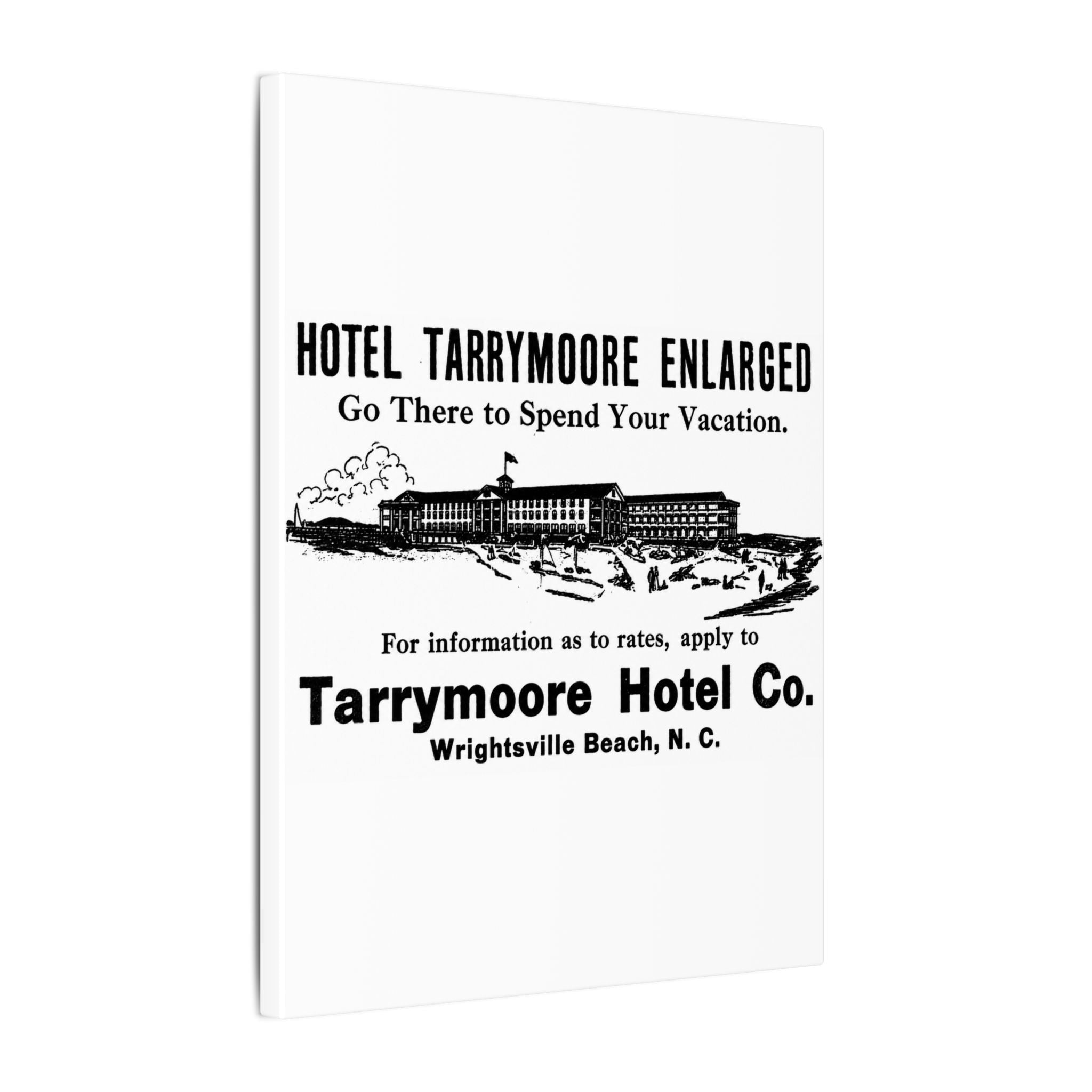 Tarrymore Hotel — Vintage NC Newspaper Ad Canvas Print
