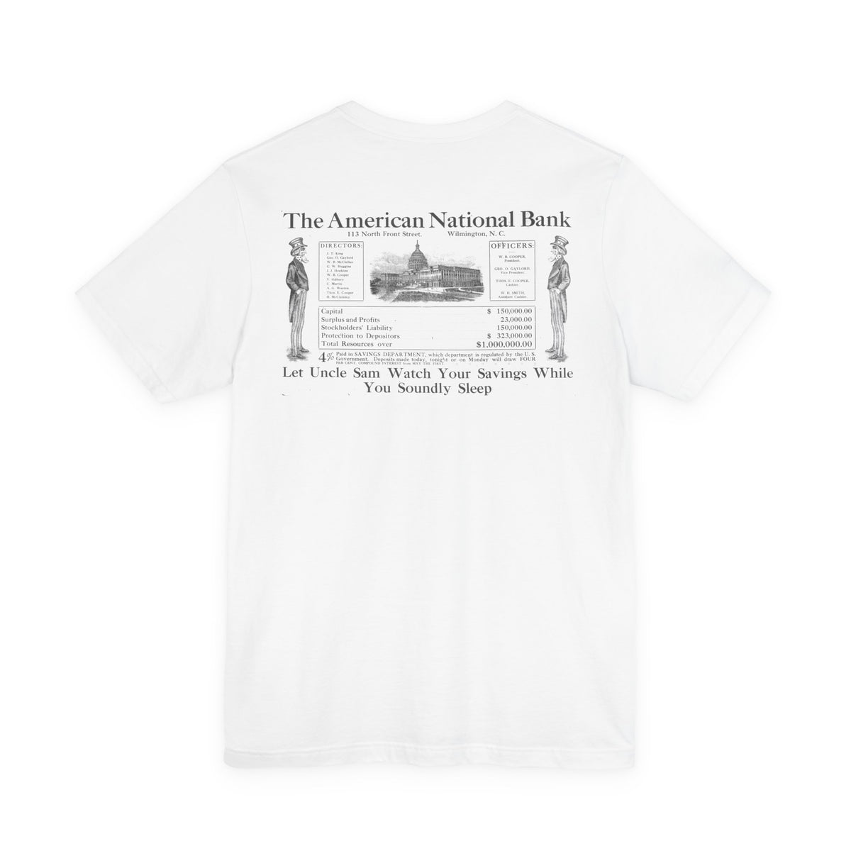 American National Bank — Vintage NC Newspaper Ad T-Shirt