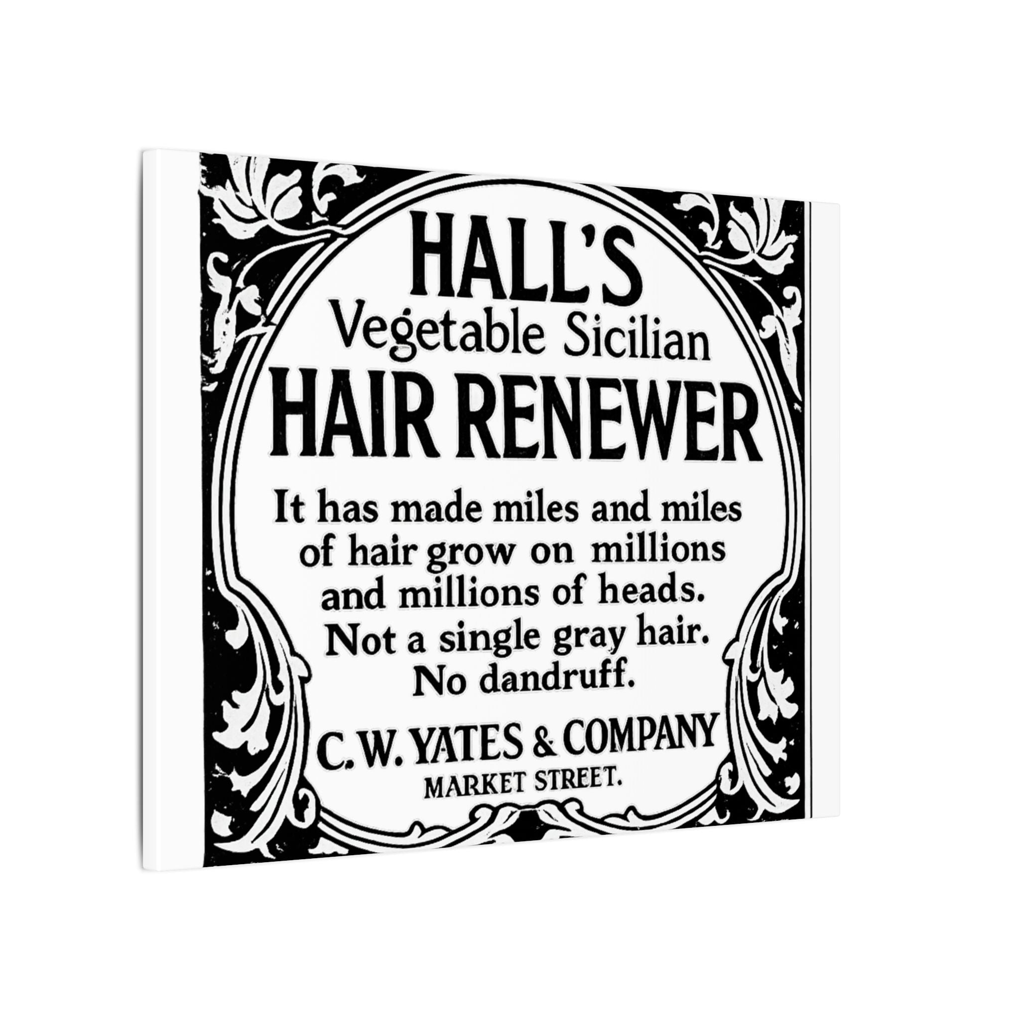 Hall's Hair Renewer — Vintage NC Newspaper Ad Canvas Print