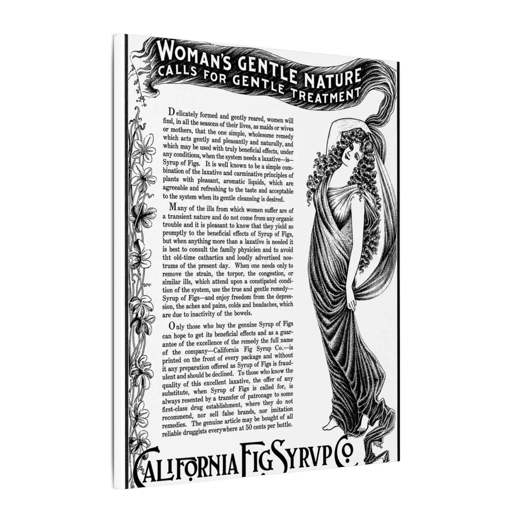 California Fig Syrup — Vintage NC Newspaper Ad Canvas Print