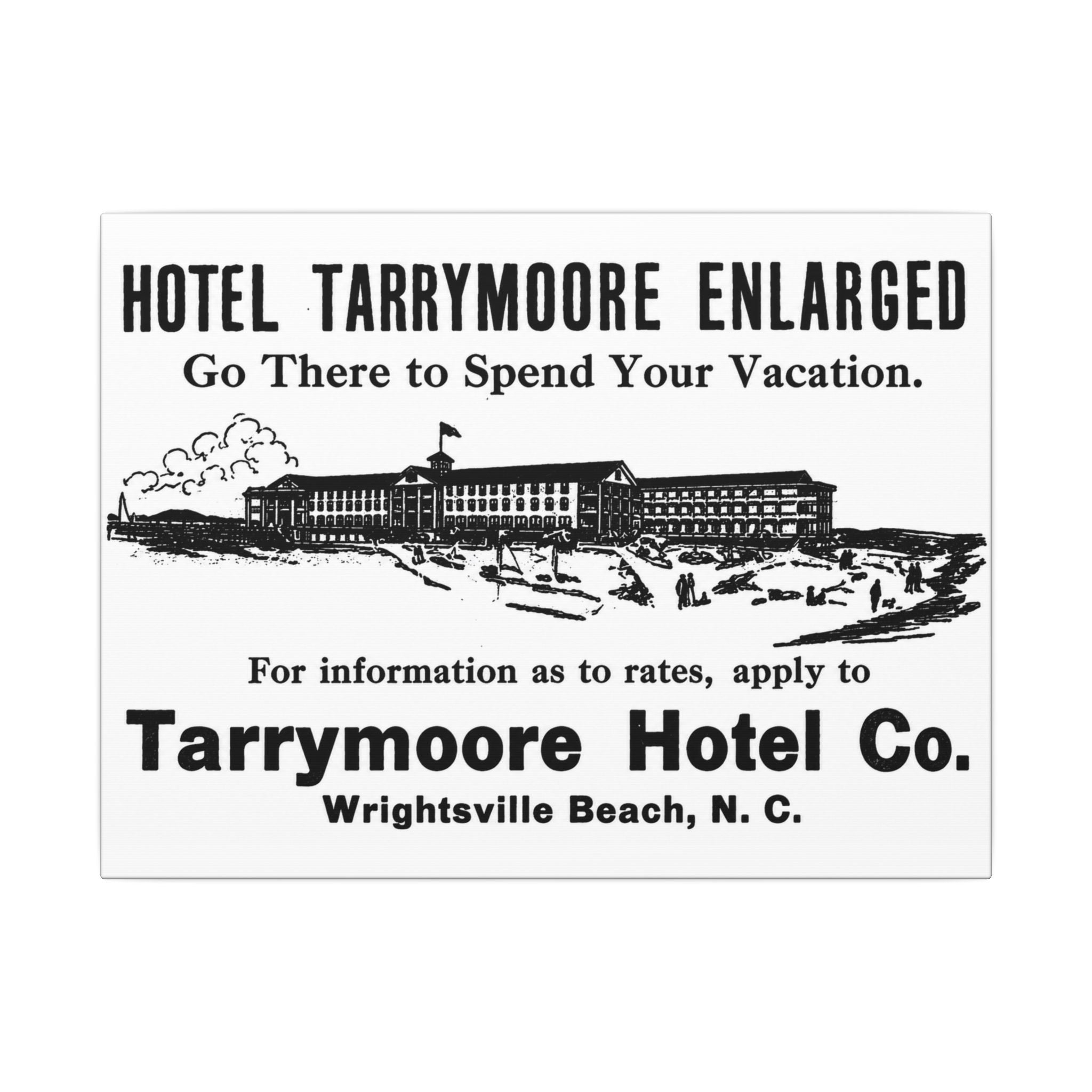 Tarrymore Hotel — Vintage NC Newspaper Ad Canvas Print