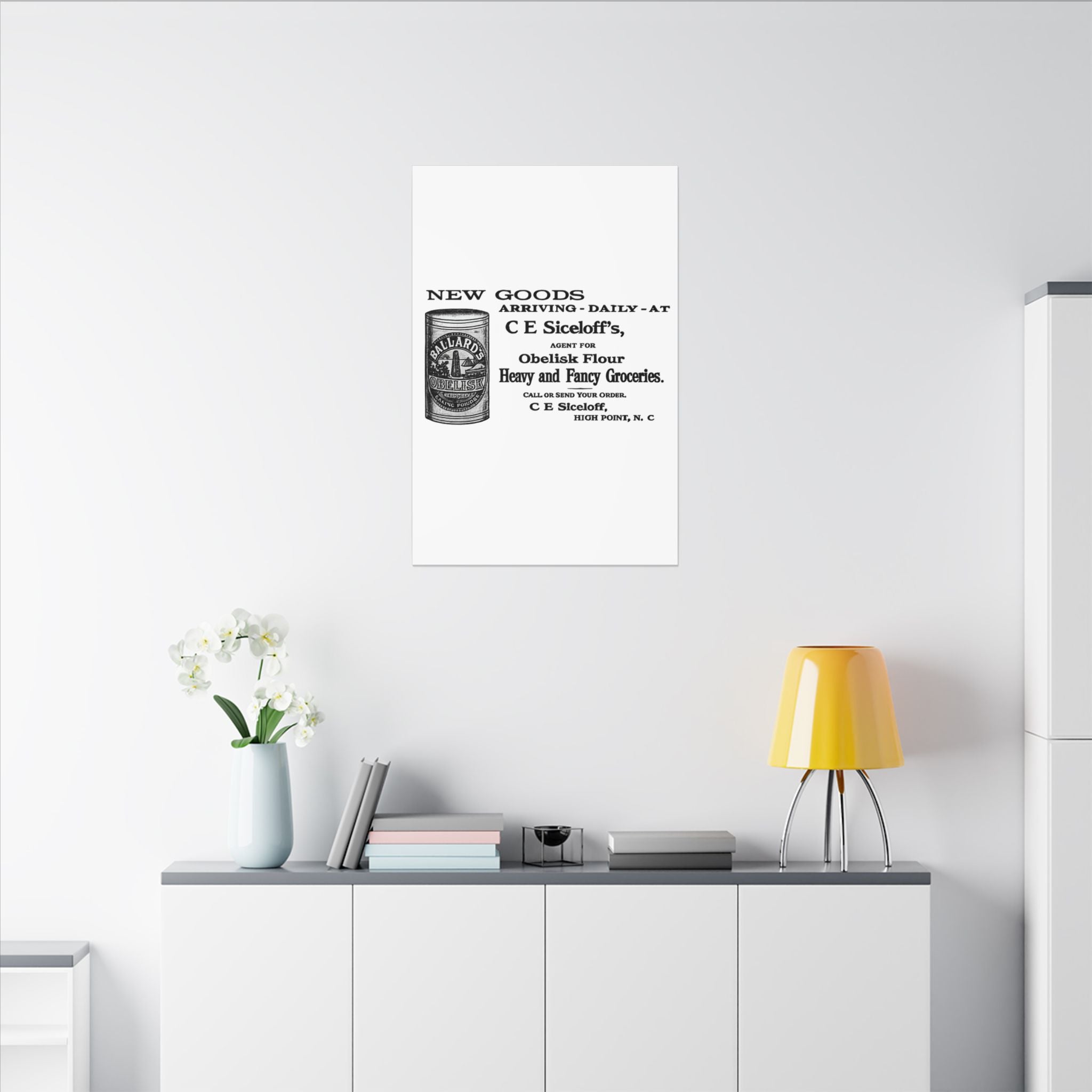 Obelisk Flour — Vintage NC Newspaper Ad Canvas Print