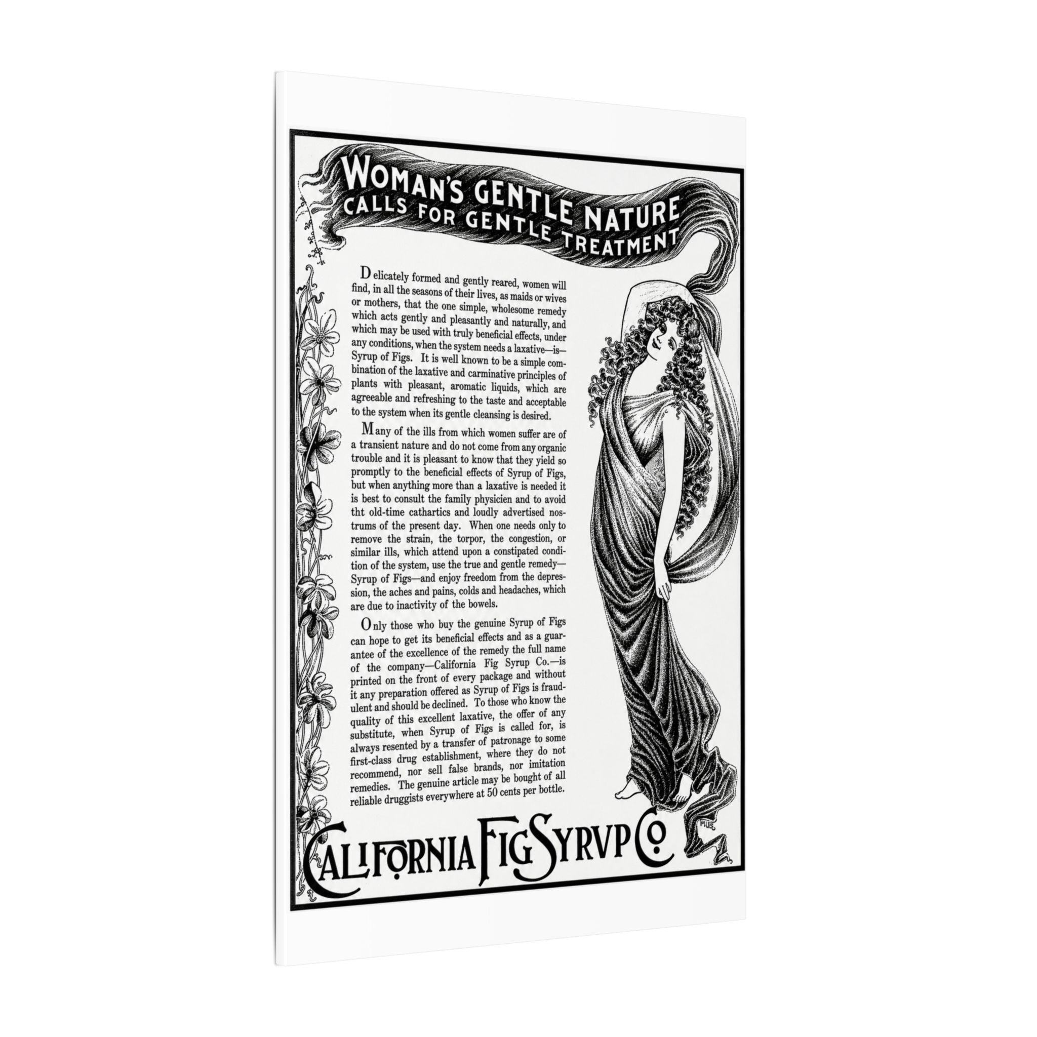 California Fig Syrup — Vintage NC Newspaper Ad Canvas Print