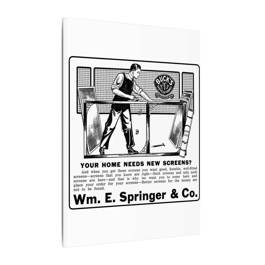Wm. E. Springer & Co. — Vintage NC Newspaper Ad Canvas Print