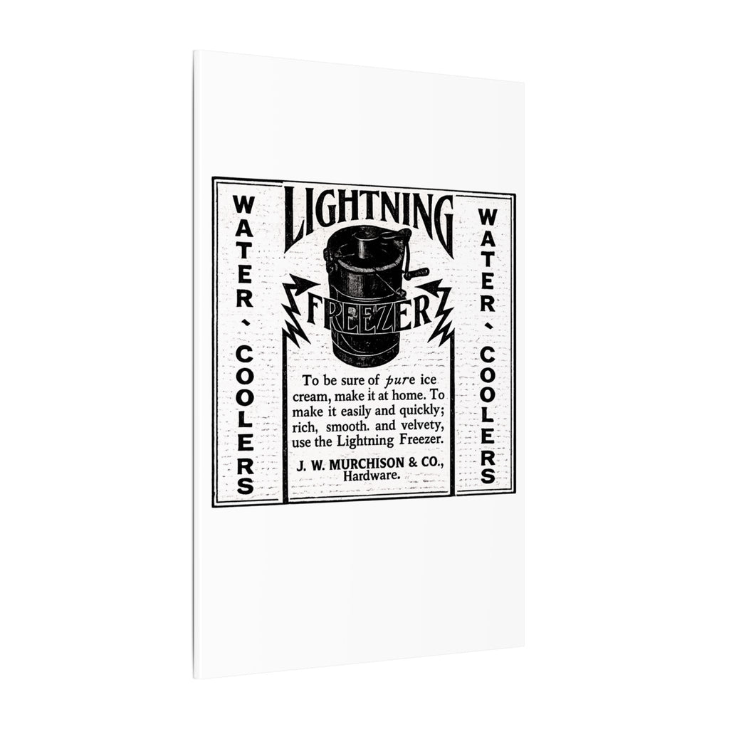 Lightning Freezer — Vintage NC Newspaper Ad Canvas Print