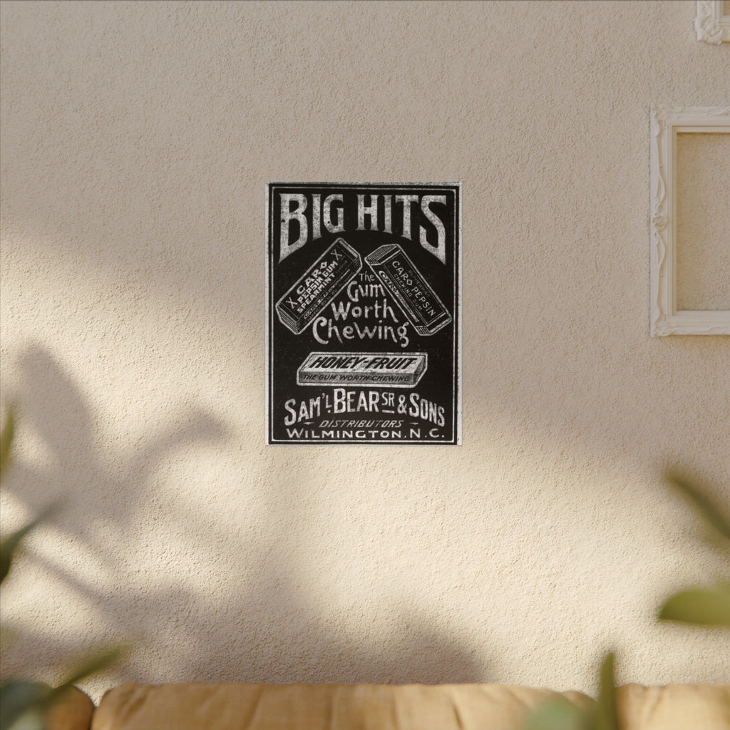 Saml Bear & Sons Big Hits Gum — Vintage NC Newspaper Ad Canvas Print