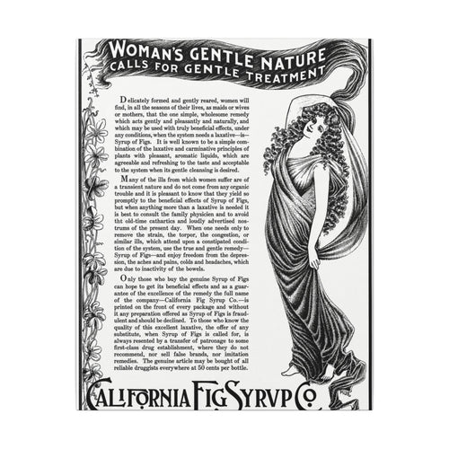 California Fig Syrup — Vintage NC Newspaper Ad Canvas Print
