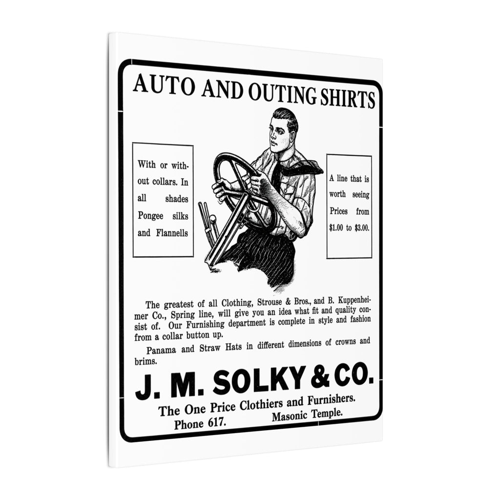 J.M. Solky & Co. — Vintage NC Newspaper Ad Canvas Print