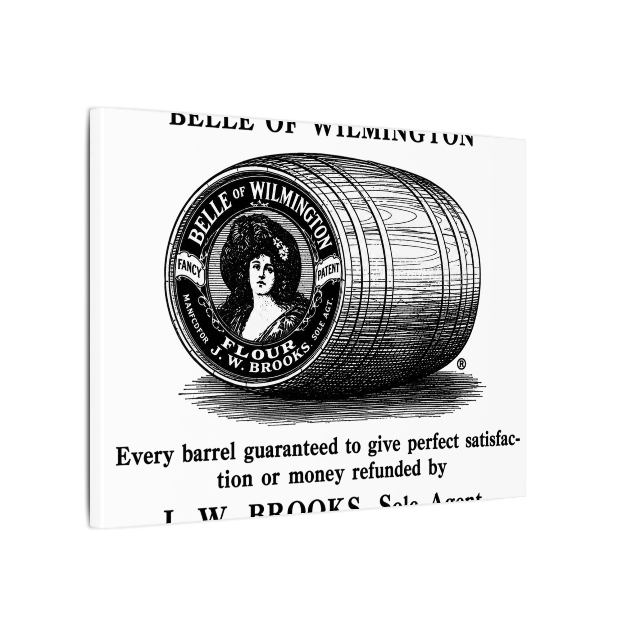 Belle of Wilmington Flour — Vintage NC Newspaper Ad Canvas Print