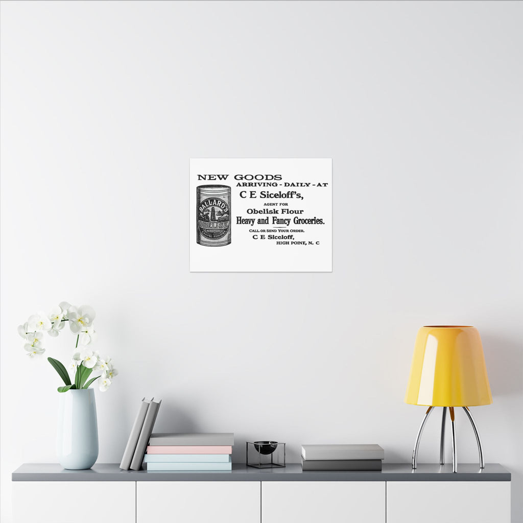 Obelisk Flour — Vintage NC Newspaper Ad Canvas Print
