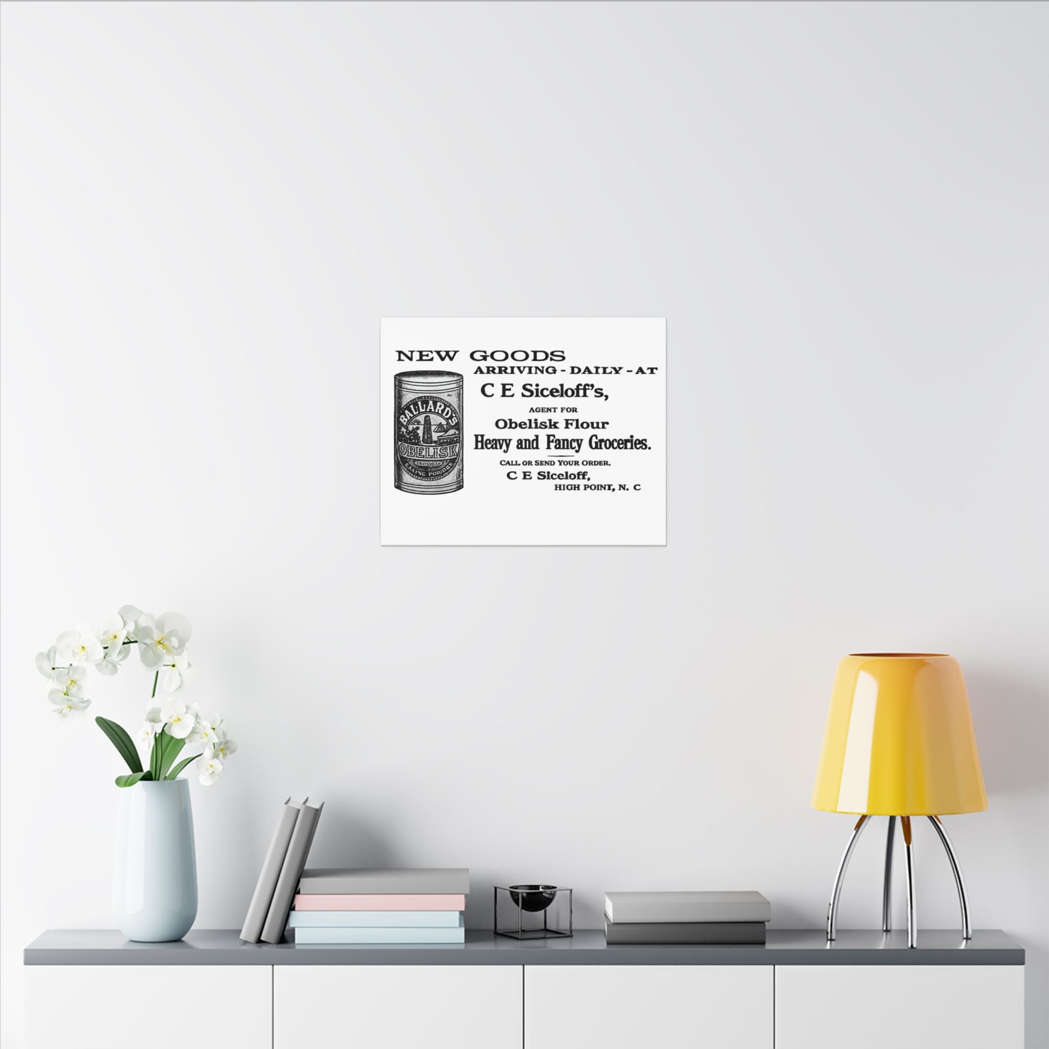 Obelisk Flour — Vintage NC Newspaper Ad Canvas Print