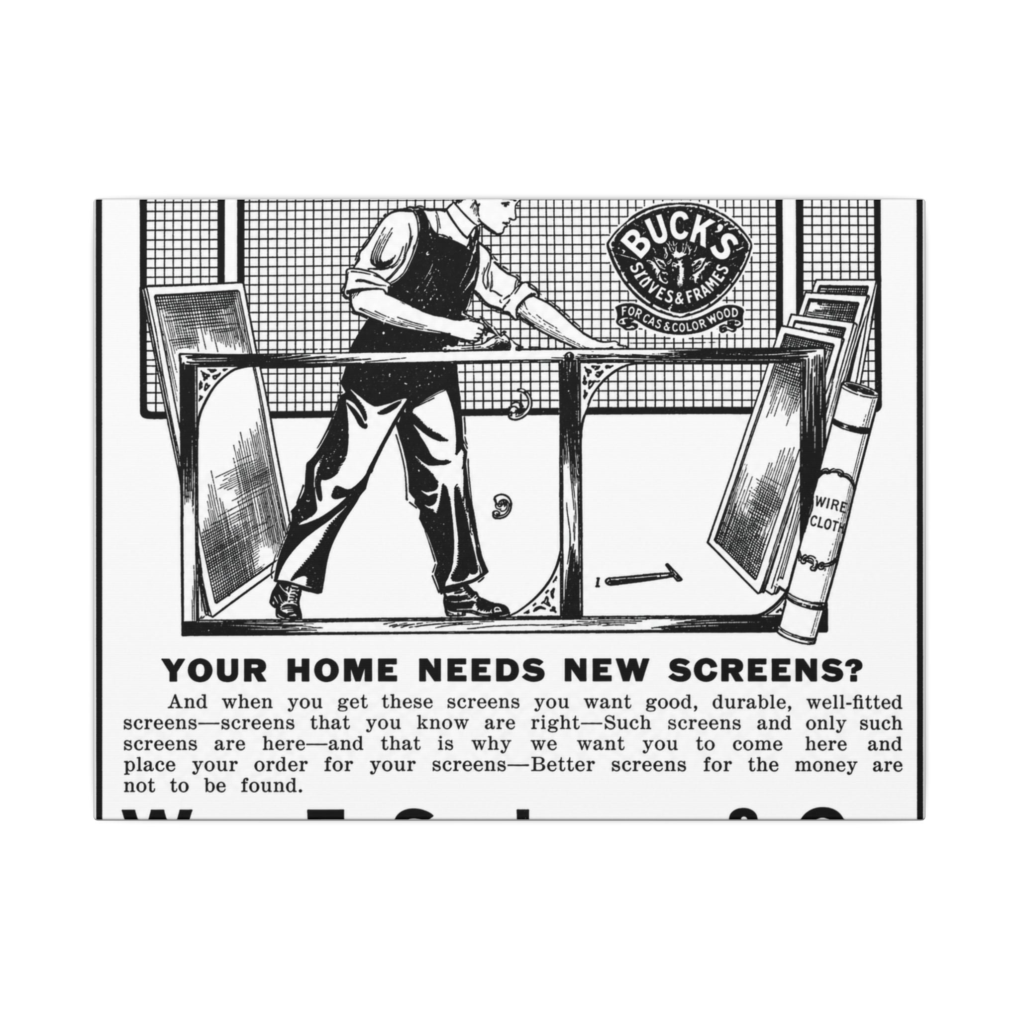 Wm. E. Springer & Co. — Vintage NC Newspaper Ad Canvas Print