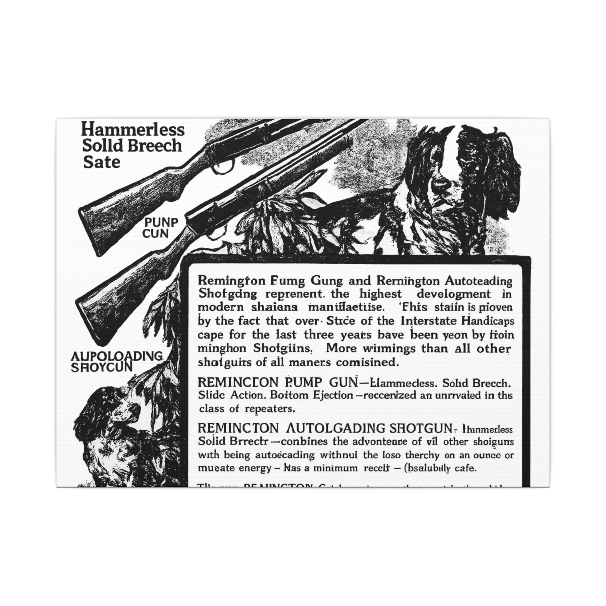 Remington Firearms — Vintage NC Newspaper Ad Canvas Print
