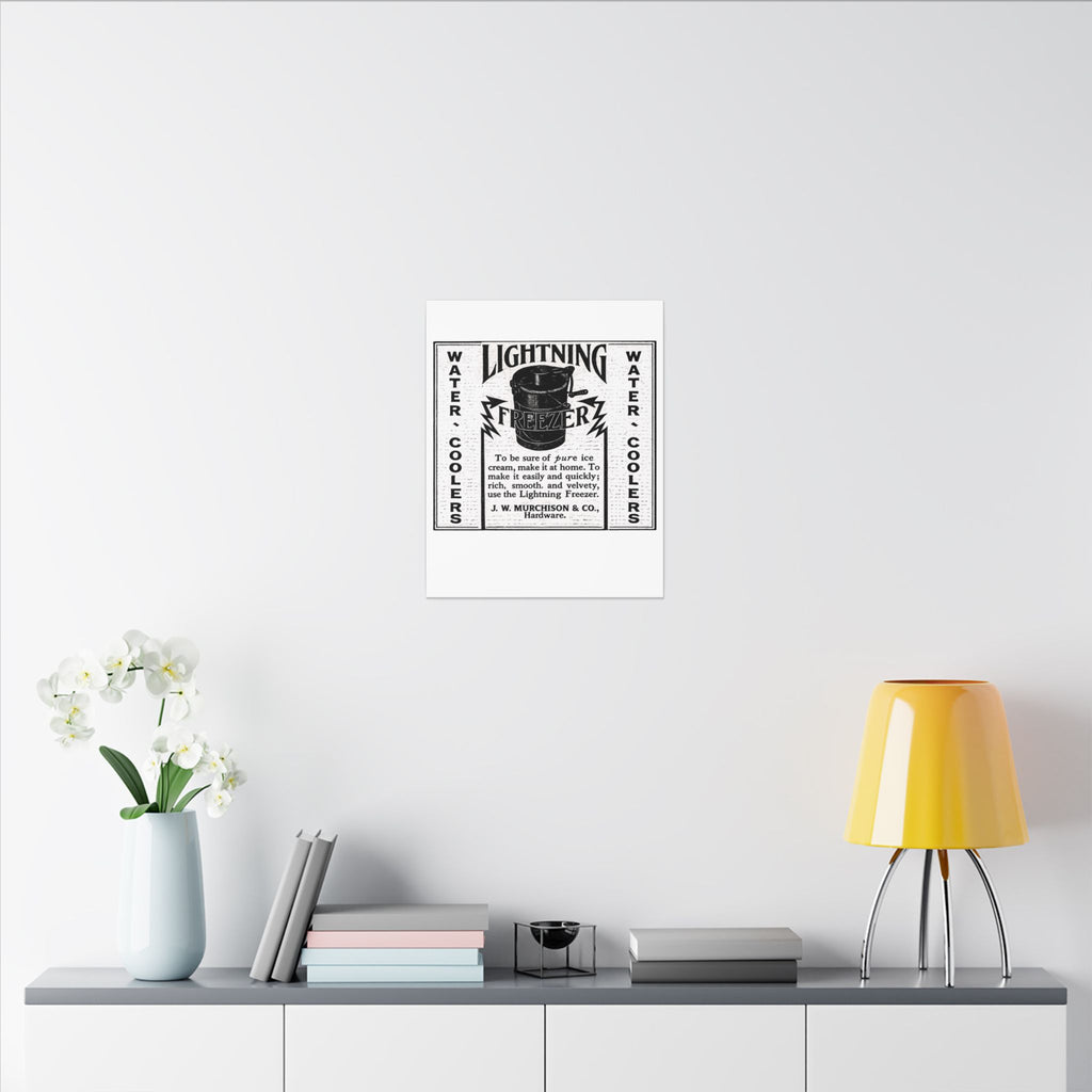 Lightning Freezer — Vintage NC Newspaper Ad Canvas Print