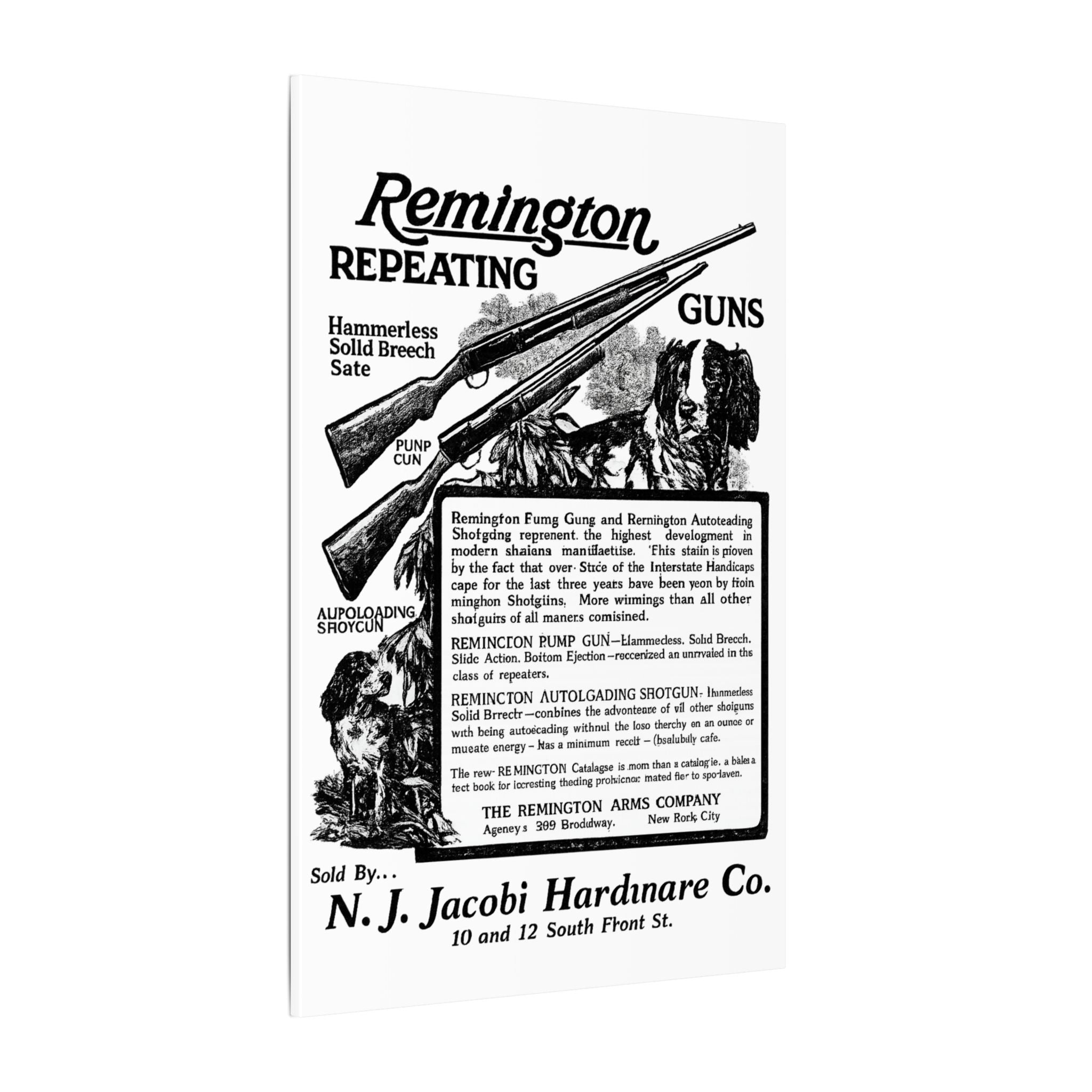 Remington Firearms — Vintage NC Newspaper Ad Canvas Print