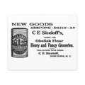 Obelisk Flour — Vintage NC Newspaper Ad Canvas Print