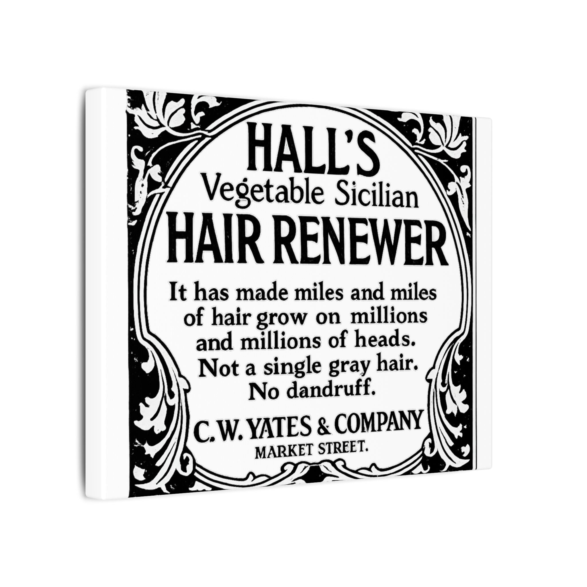Hall's Hair Renewer — Vintage NC Newspaper Ad Canvas Print