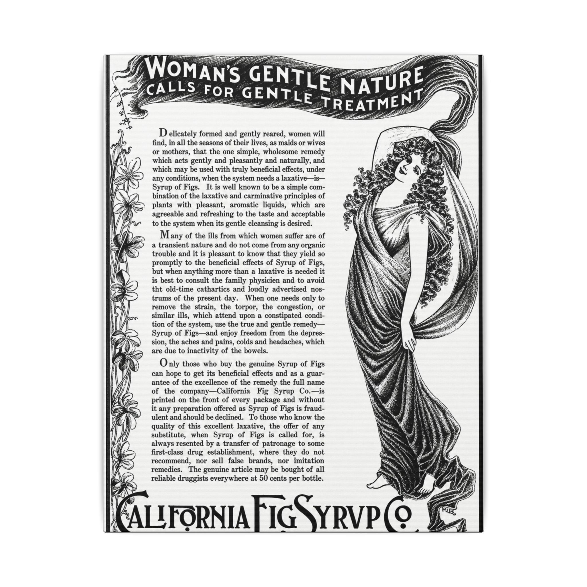 California Fig Syrup — Vintage NC Newspaper Ad Canvas Print