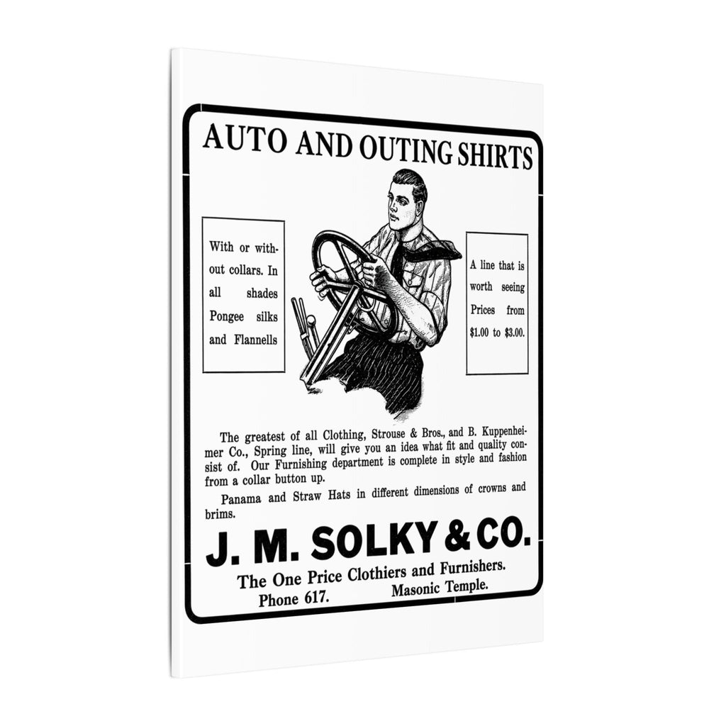 J.M. Solky & Co. — Vintage NC Newspaper Ad Canvas Print
