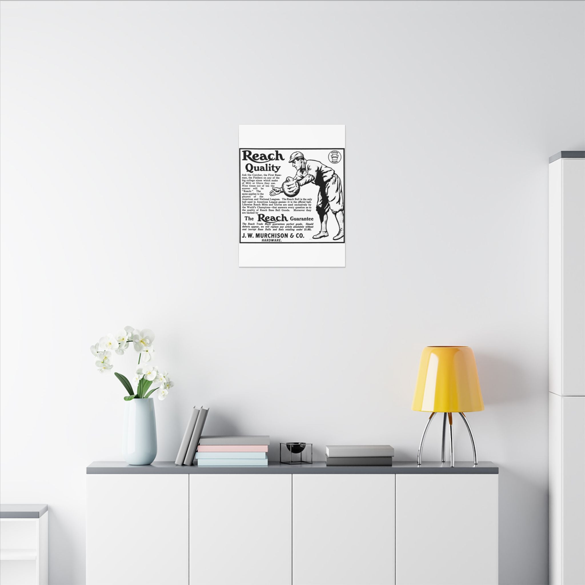 Reach Baseball Equipment — Vintage NC Newspaper Ad Canvas Print
