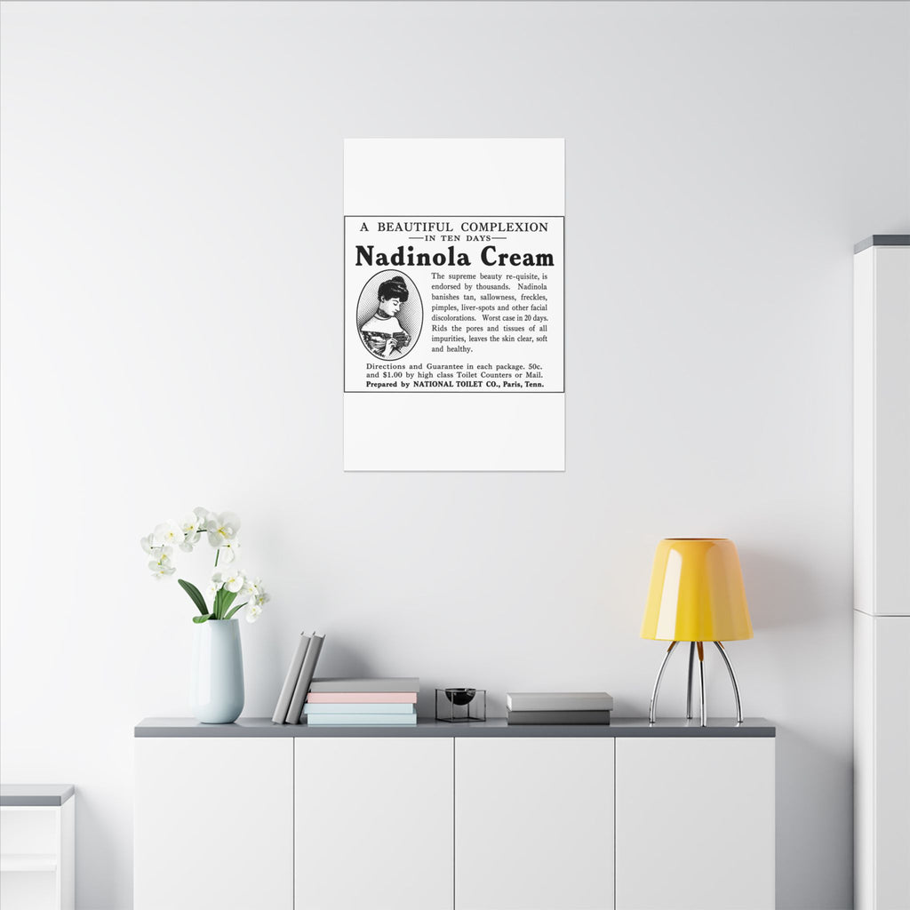 Nadinola Cream — Vintage NC Newspaper Ad Canvas Print
