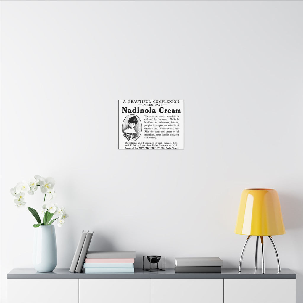 Nadinola Cream — Vintage NC Newspaper Ad Canvas Print