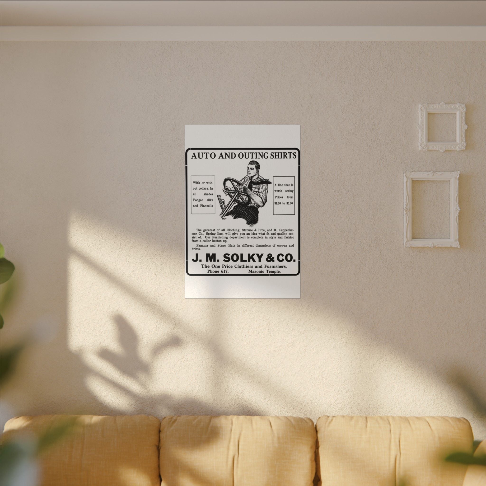 J.M. Solky & Co. — Vintage NC Newspaper Ad Canvas Print