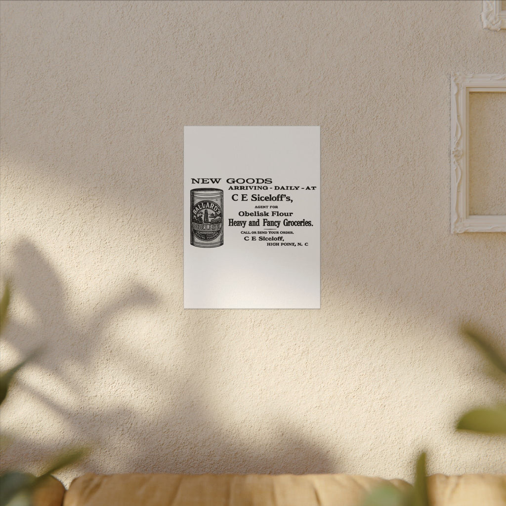 Obelisk Flour — Vintage NC Newspaper Ad Canvas Print