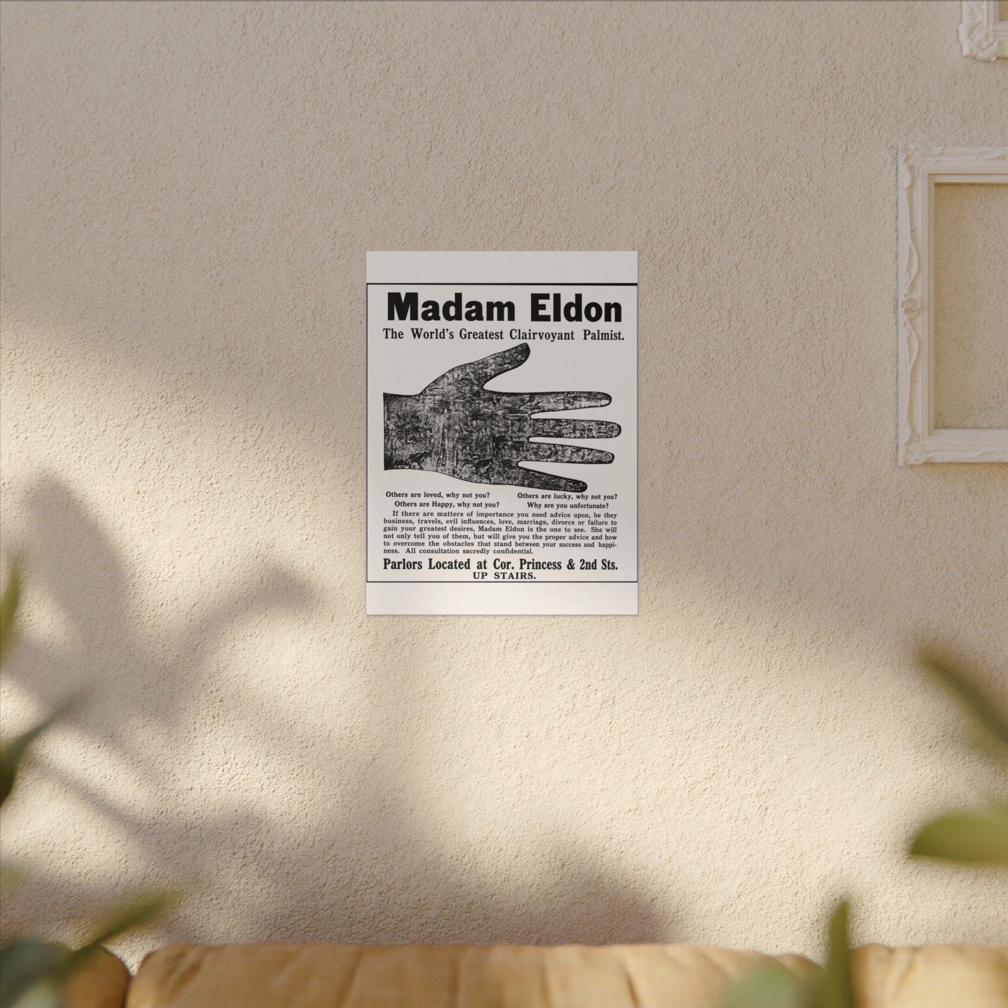 Madam Eldon Clairvoyant — Vintage NC Newspaper Ad Canvas Print