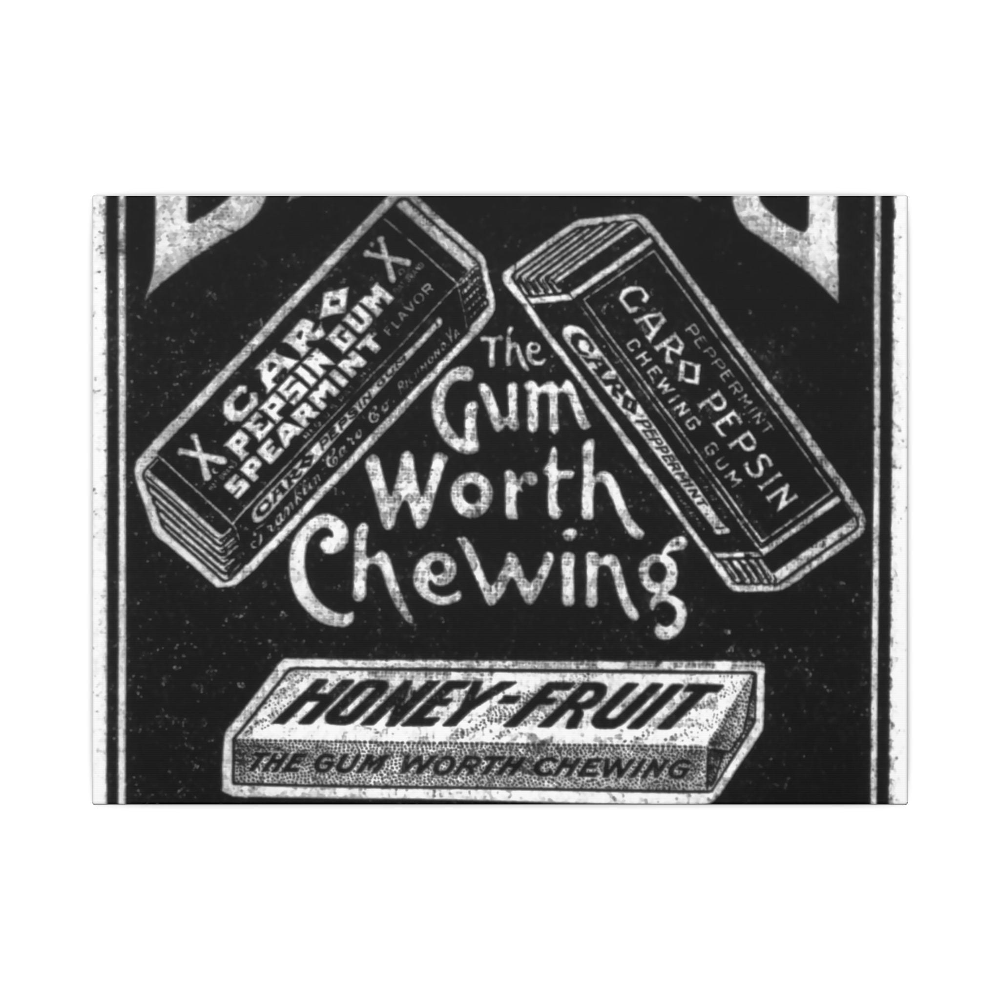 Saml Bear & Sons Big Hits Gum — Vintage NC Newspaper Ad Canvas Print