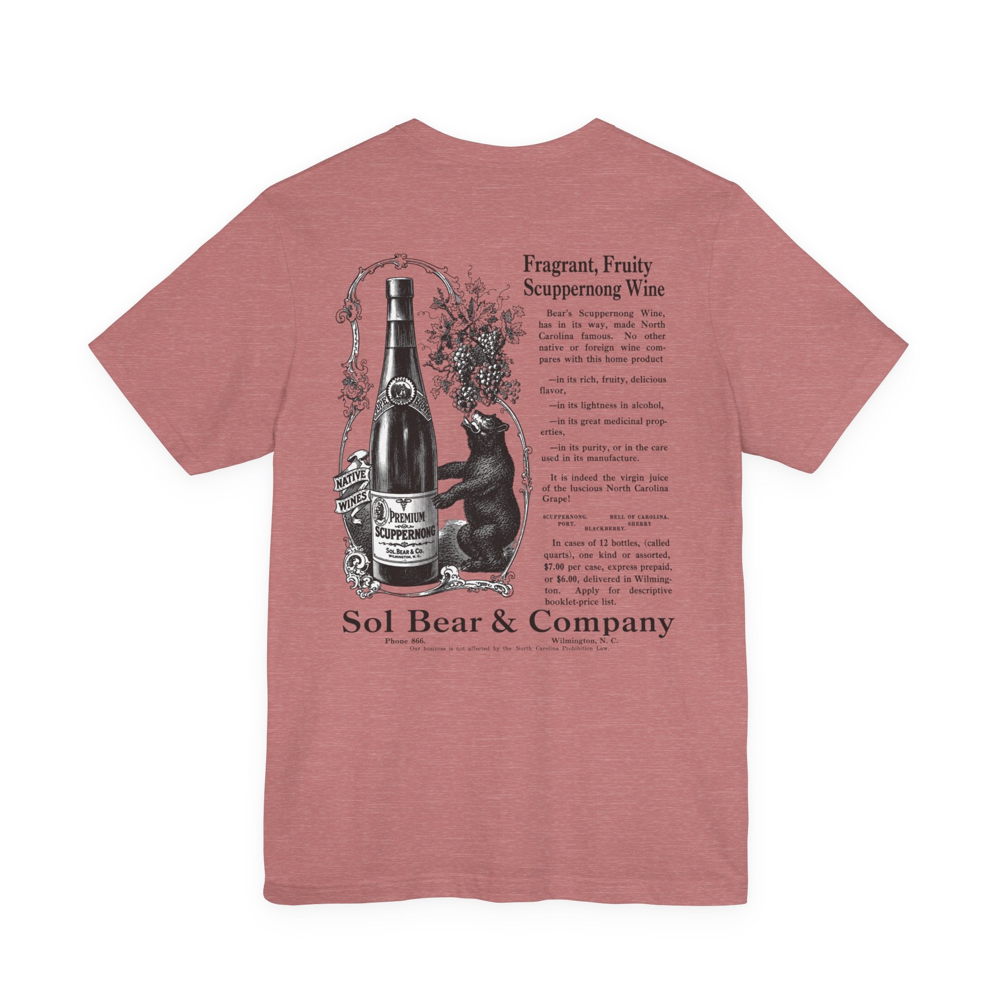 Sol Bear & Co. Scuppernong Wine — Vintage NC Newspaper Ad T-Shirt