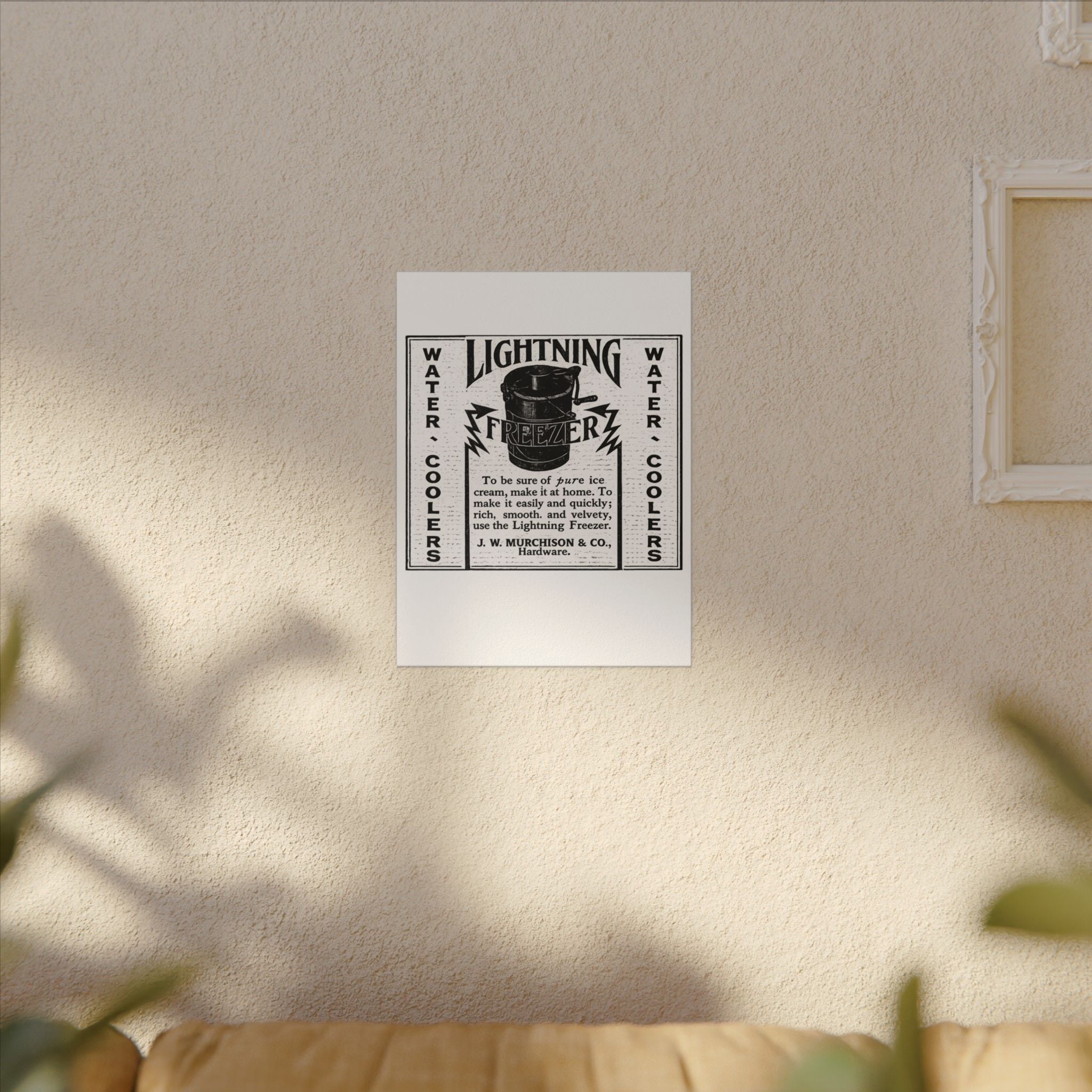 Lightning Freezer — Vintage NC Newspaper Ad Canvas Print