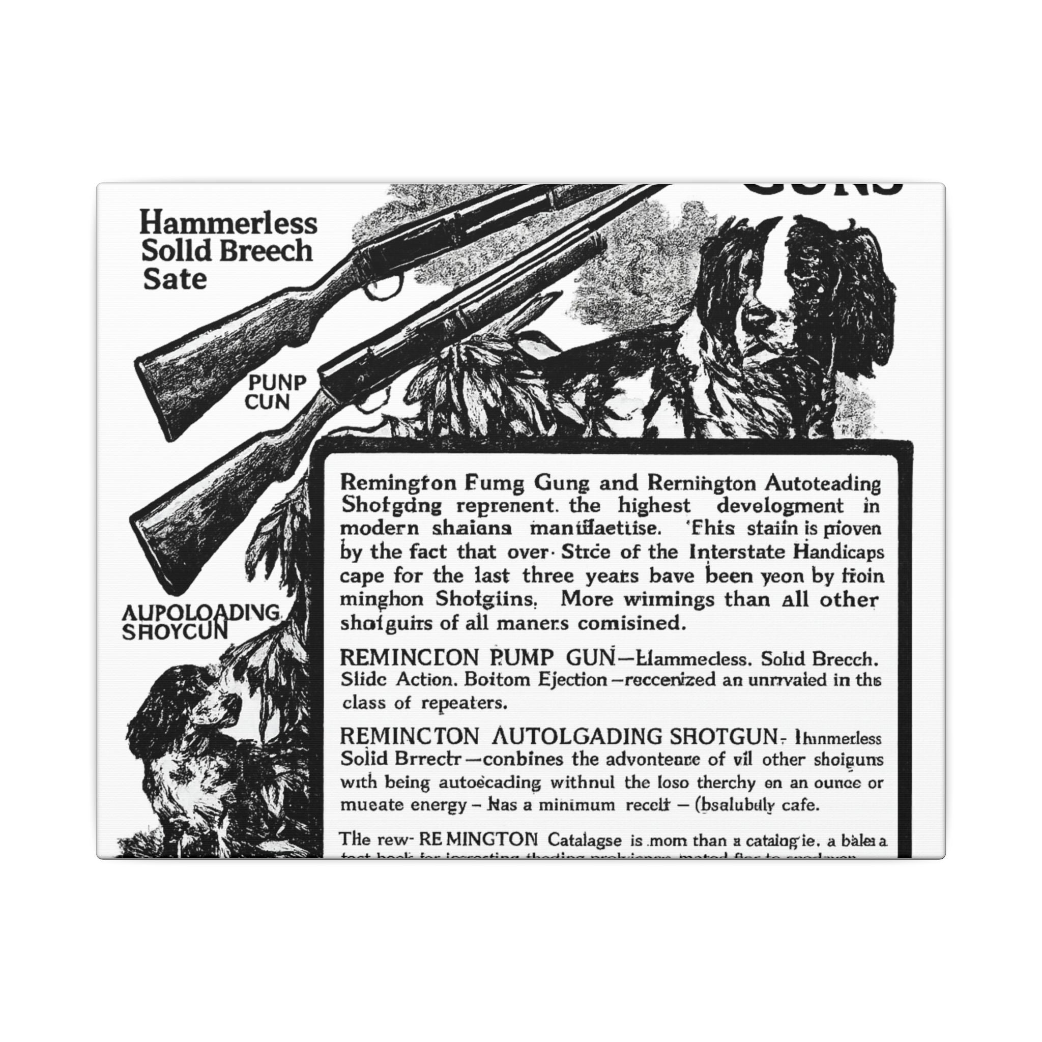 Remington Firearms — Vintage NC Newspaper Ad Canvas Print